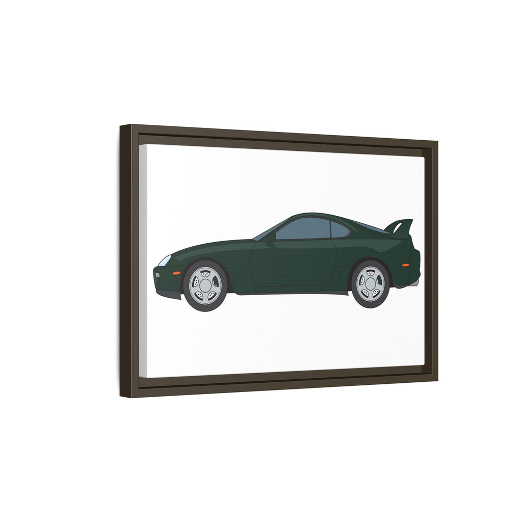 Toyota Supra MK4 Dark Green Mica Art Print — Framed Matte Canvas Wall Decor