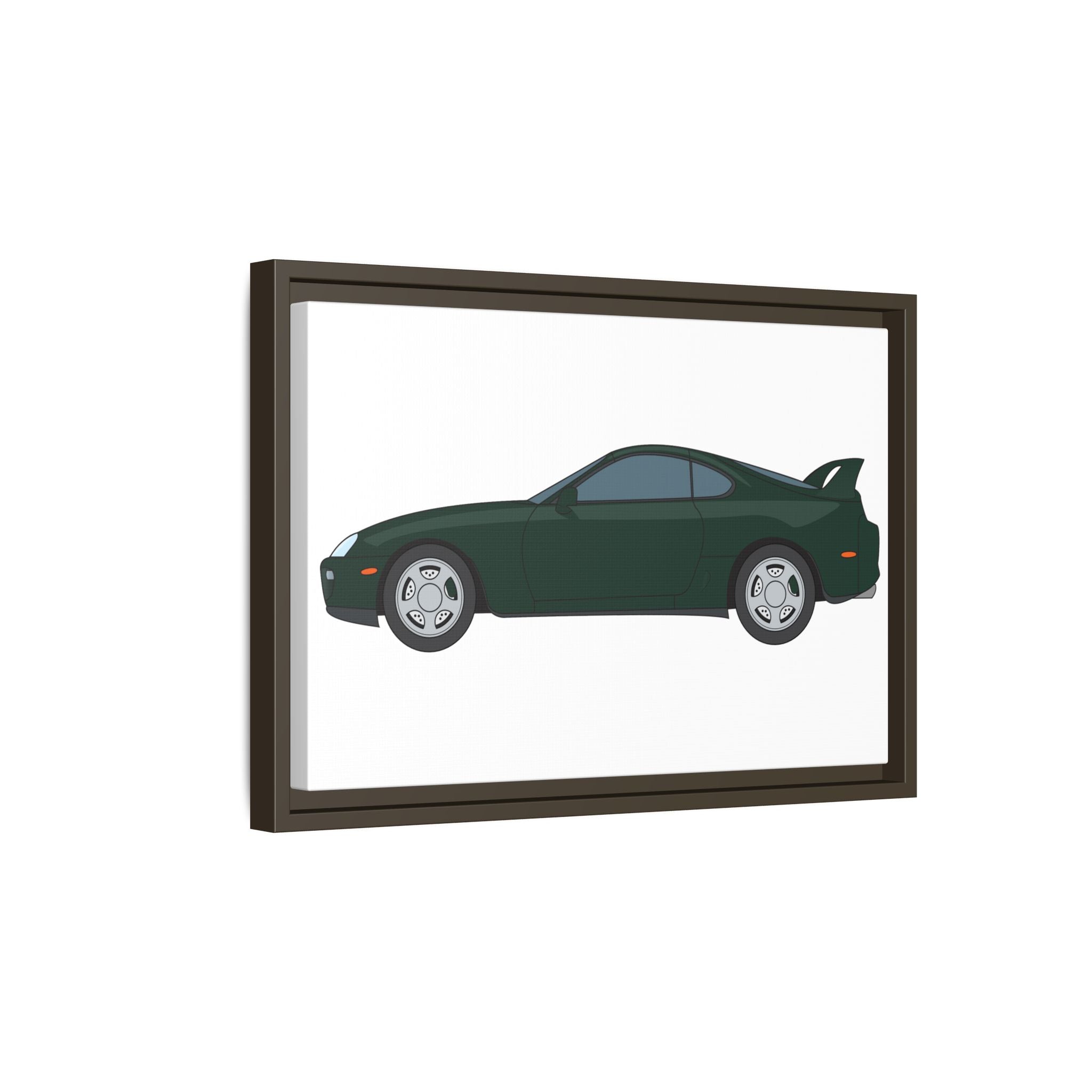 Toyota Supra MK4 Dark Green Mica Art Print — Framed Matte Canvas Wall Decor