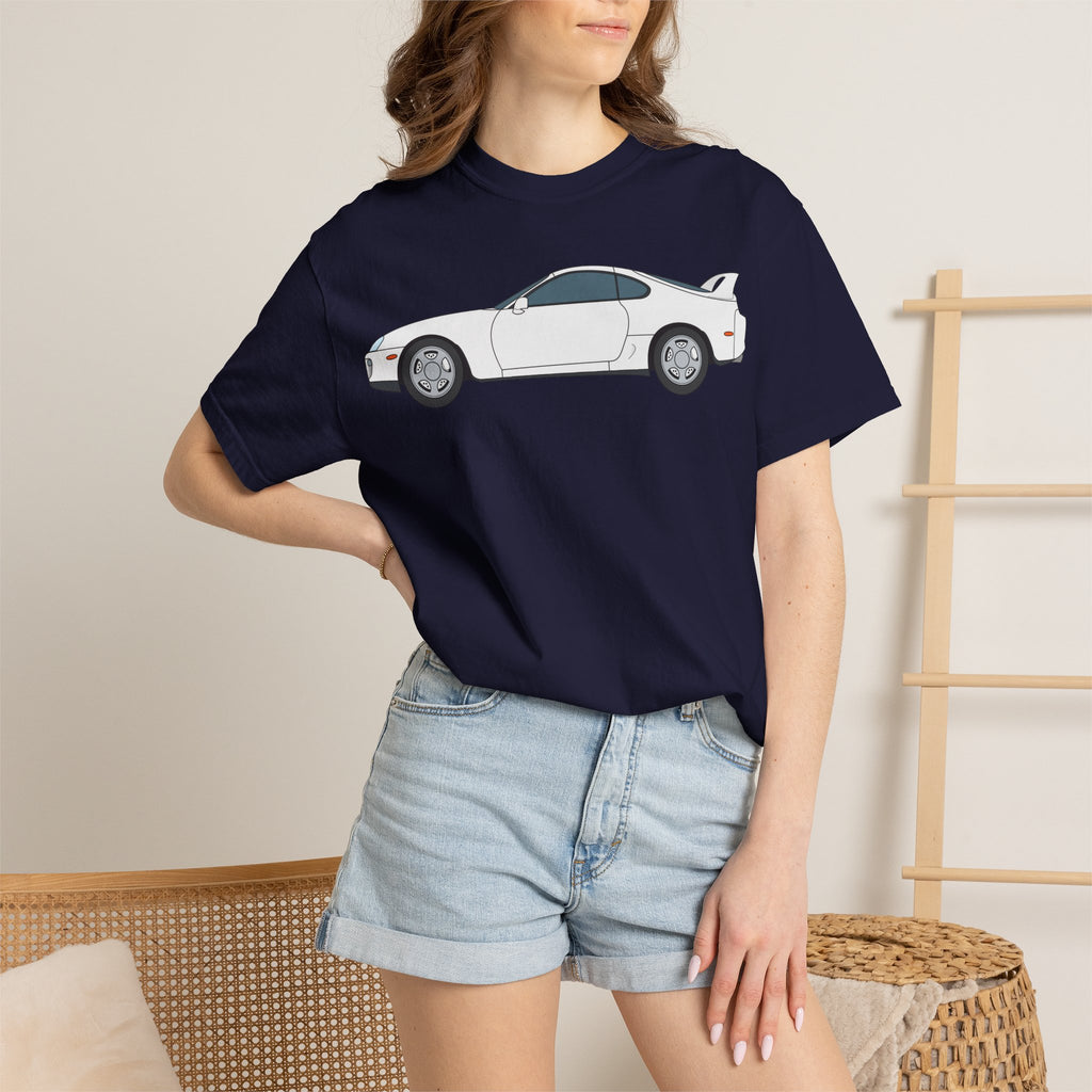 Toyota Supra MK4 Super White ll  — T-Shirt — Retro Car Graphic Tee