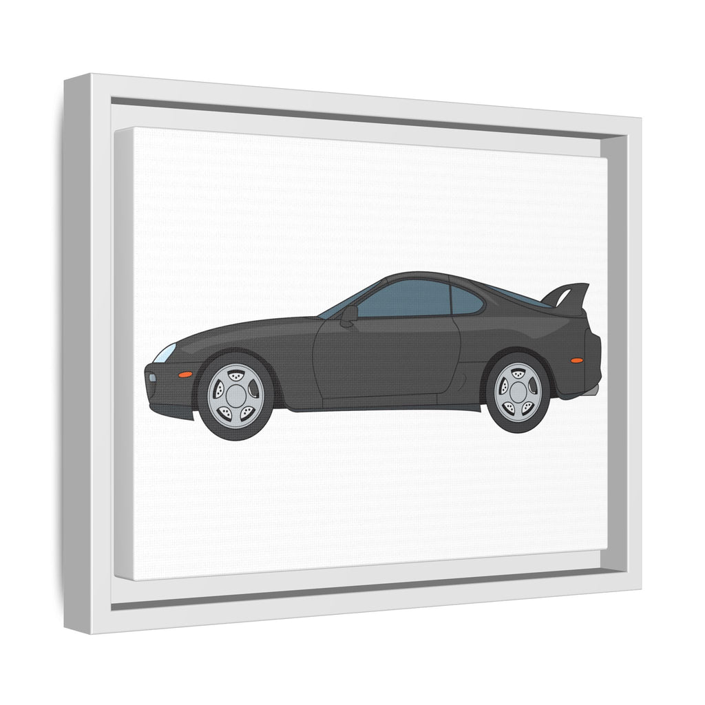 Toyota Supra MK4 Anthracite Art Print — Framed Matte Canvas Wall Decor