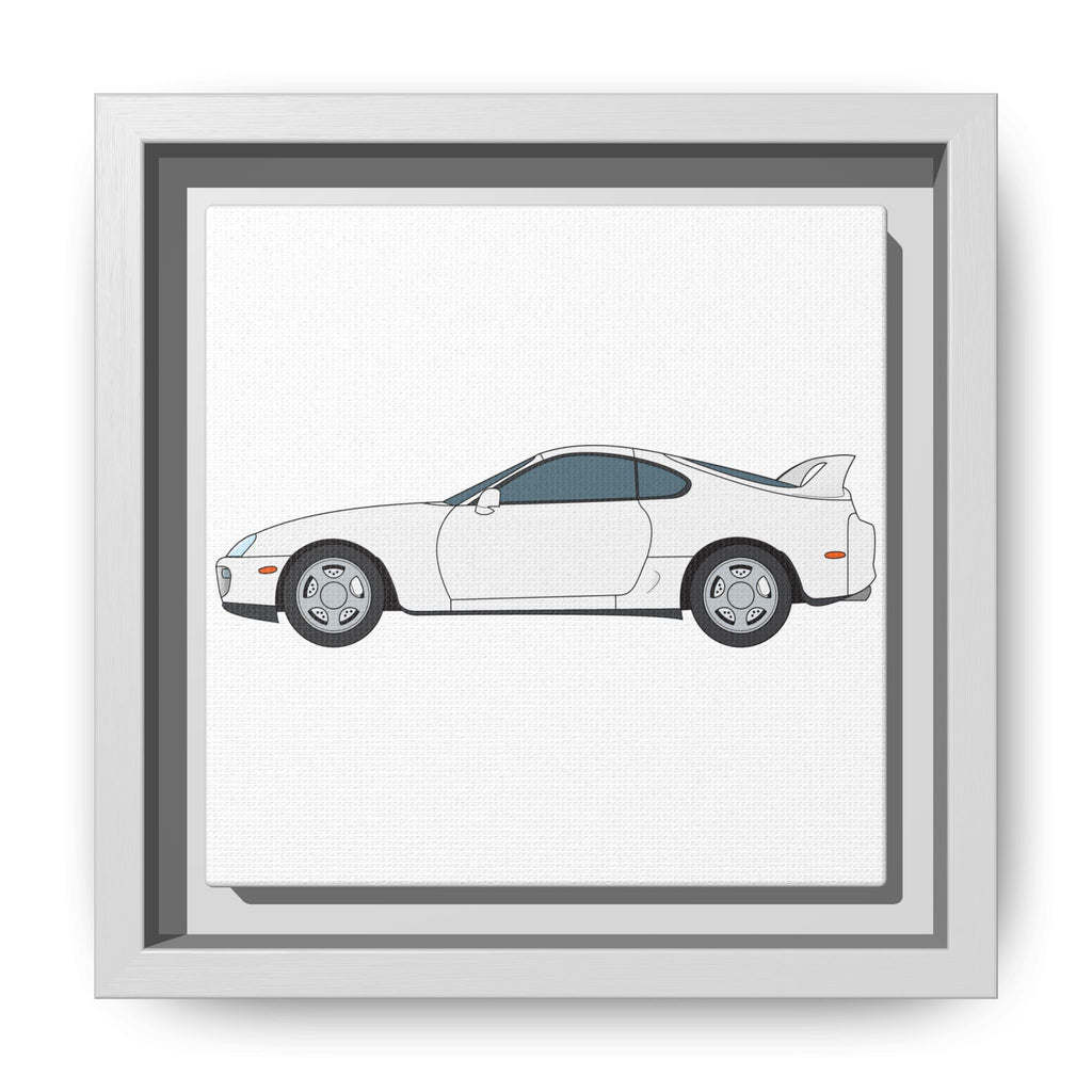Toyota Supra MK4 Super White ll Art Print — Framed Matte Canvas Wall Decor
