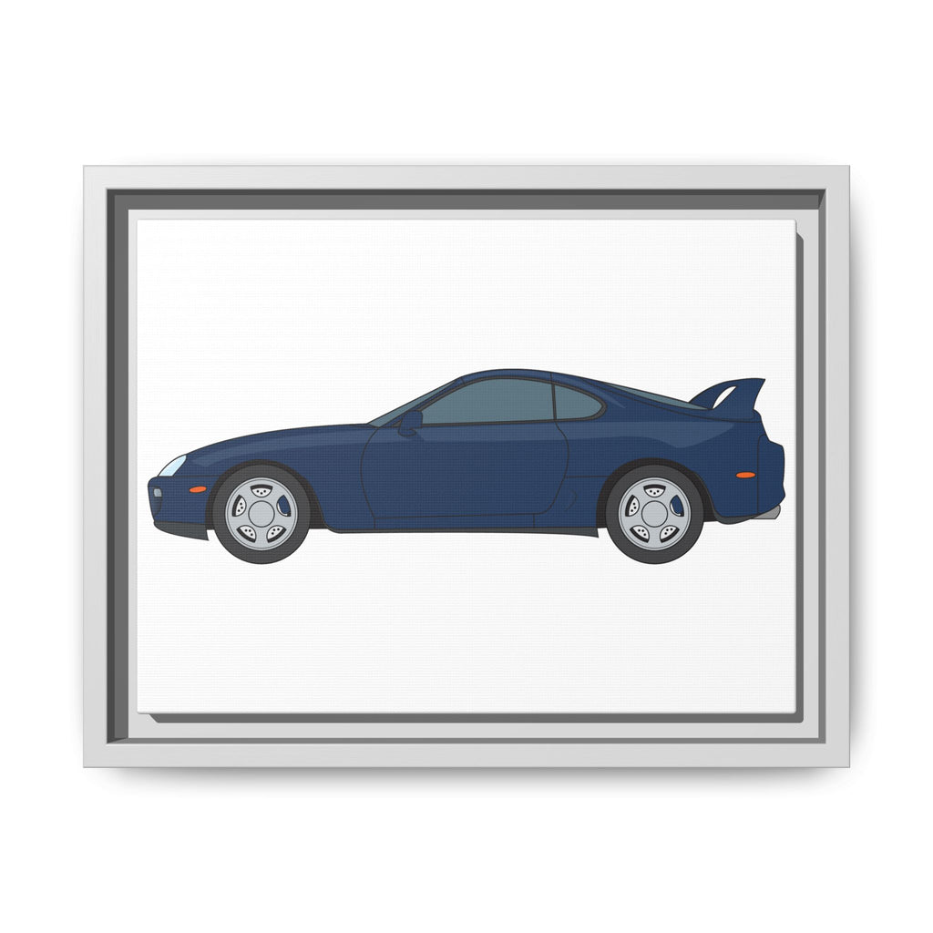 Toyota Supra MK4 Royal Sapphire Art Print — Framed Matte Canvas Wall Decor