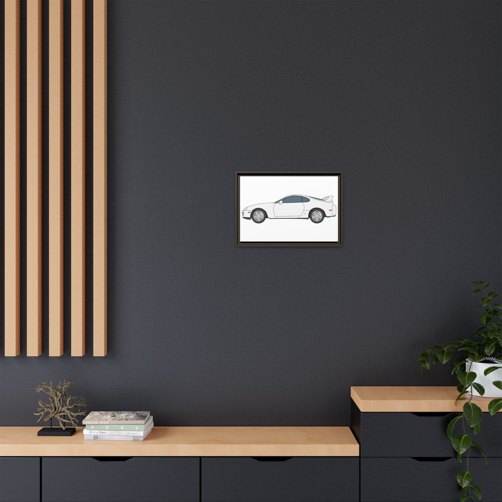 Toyota Supra MK4 Super White ll Art Print — Framed Matte Canvas Wall Decor