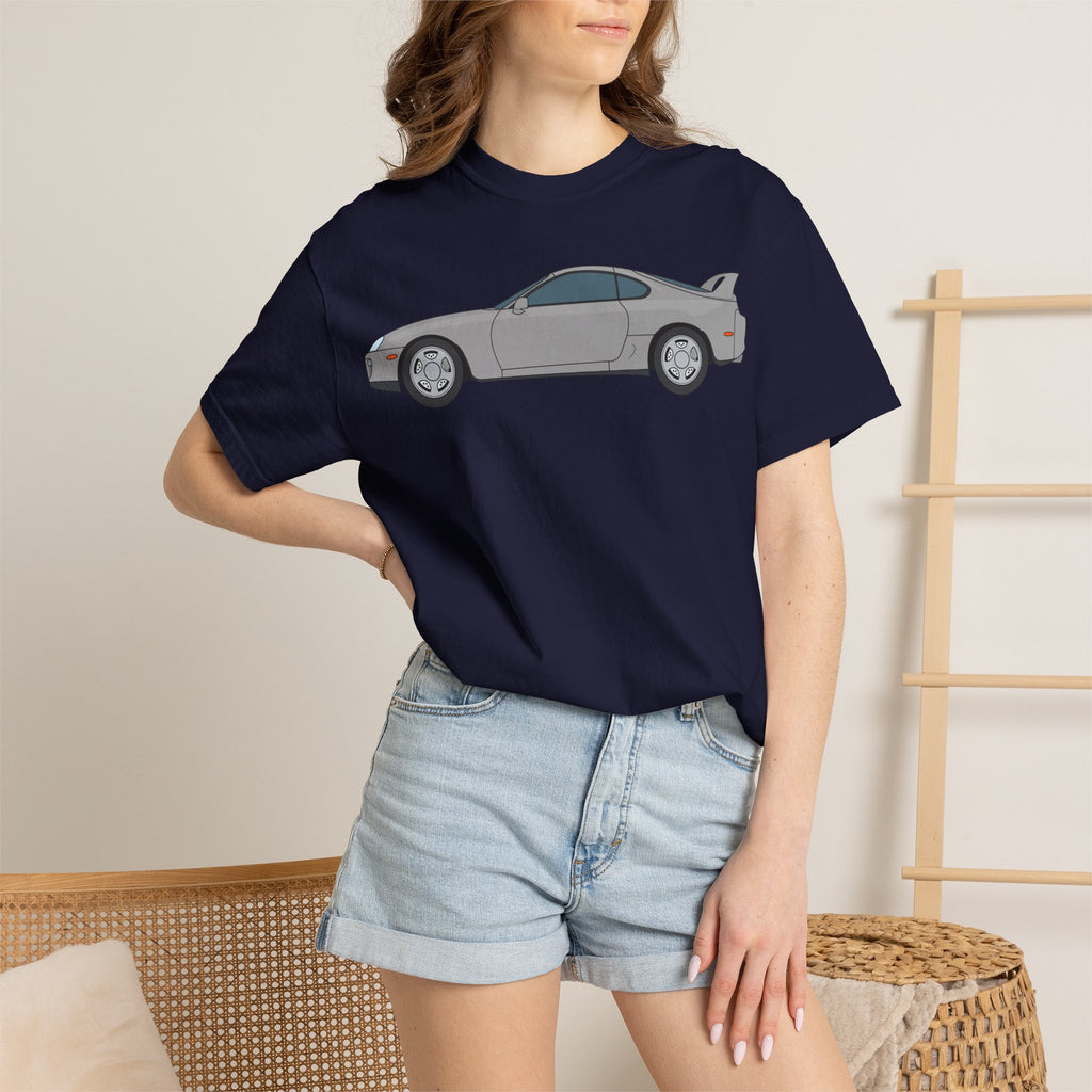 Toyota Supra MK4 Silver Metallic  — T-Shirt — Retro Car Graphic Tee