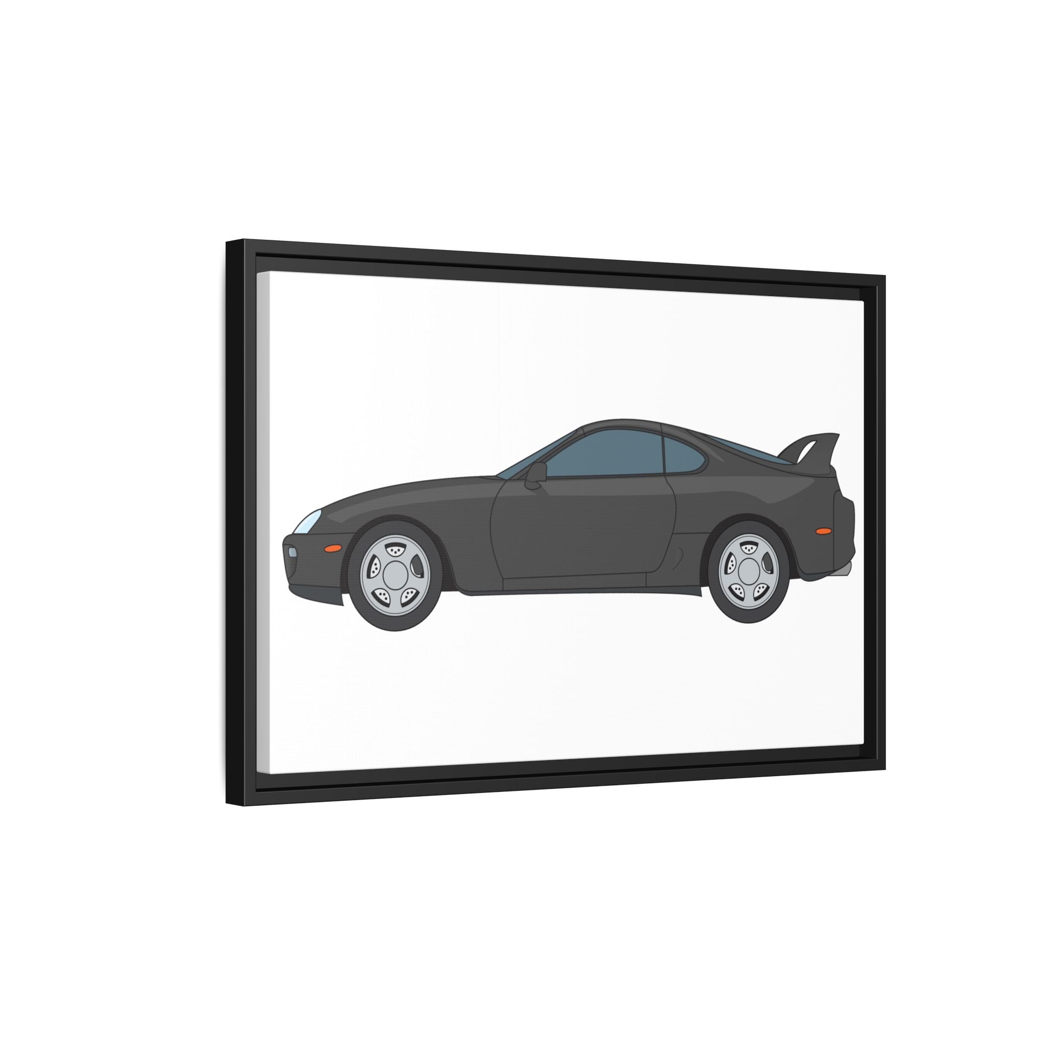 Toyota Supra MK4 Anthracite Art Print — Framed Matte Canvas Wall Decor