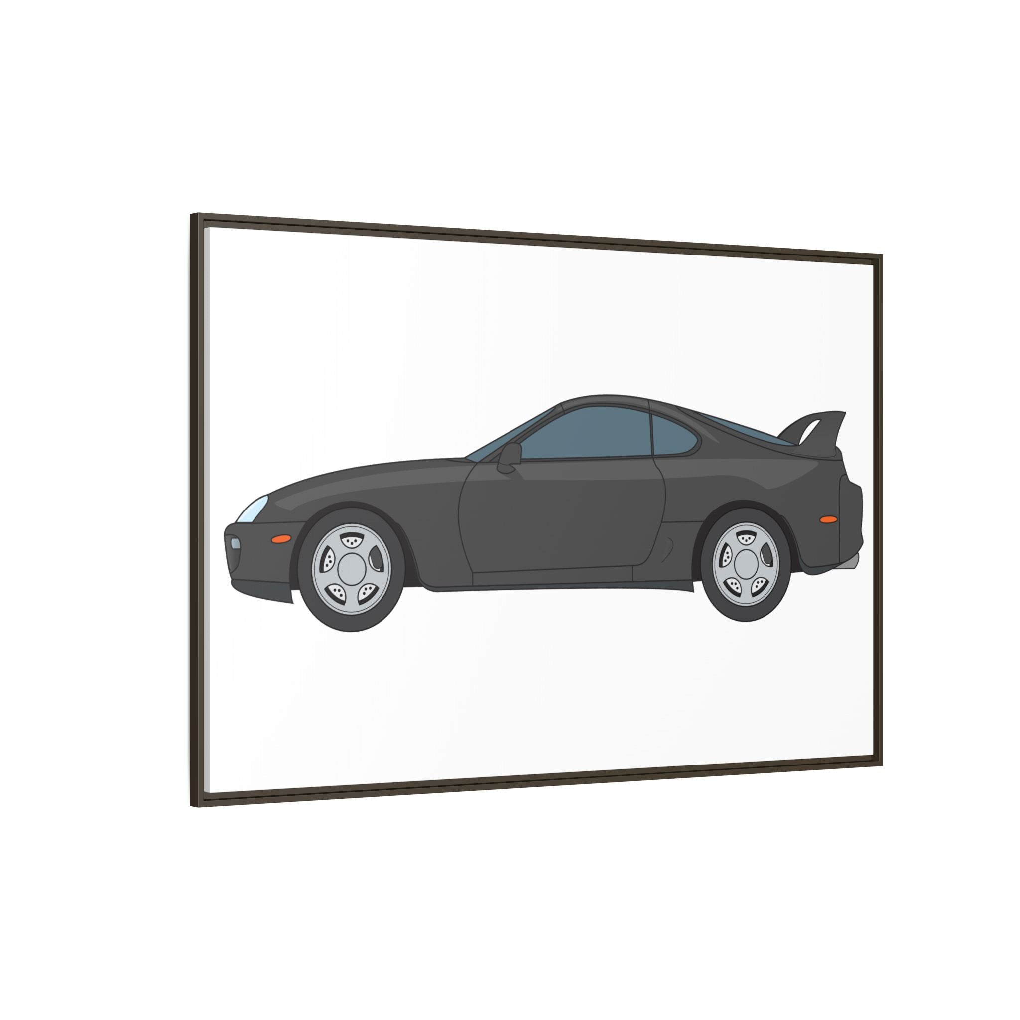Toyota Supra MK4 Anthracite Art Print — Framed Matte Canvas Wall Decor