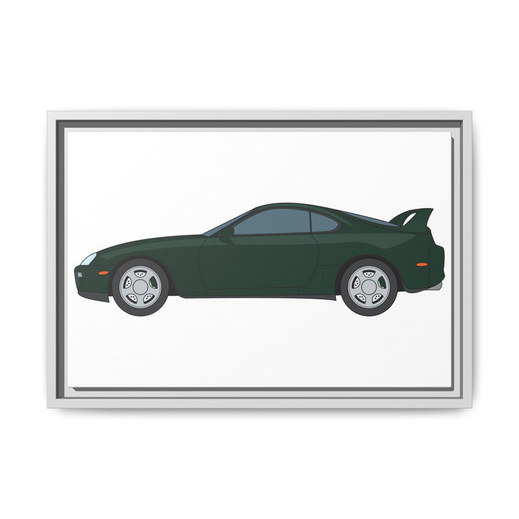 Toyota Supra MK4 Dark Green Mica Art Print — Framed Matte Canvas Wall Decor