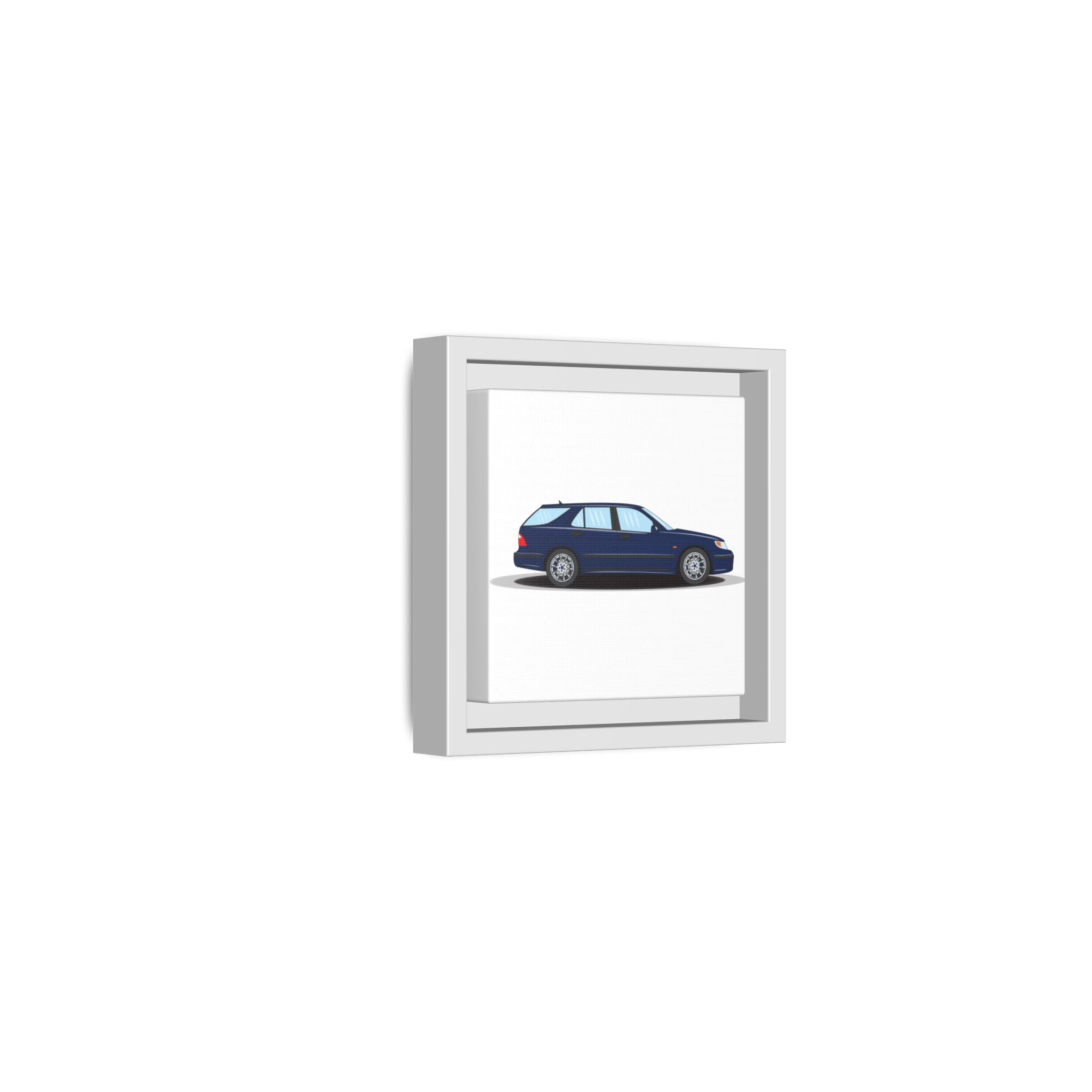 Saab 9-5 OG Aero Wagon Midnight Blue Art Print — Framed Matte Canvas Wall Decor