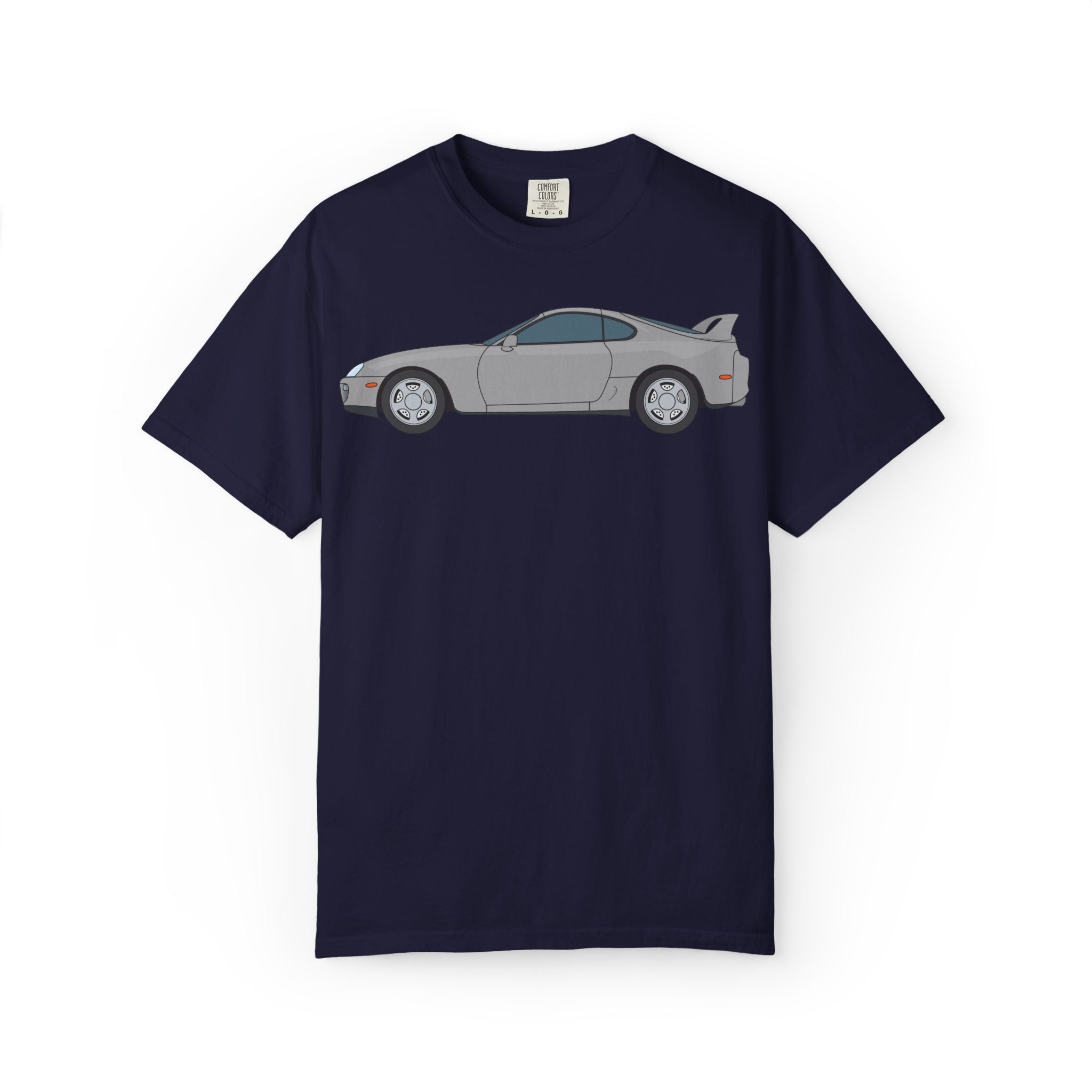 Toyota Supra MK4 Silver Metallic  — T-Shirt — Retro Car Graphic Tee