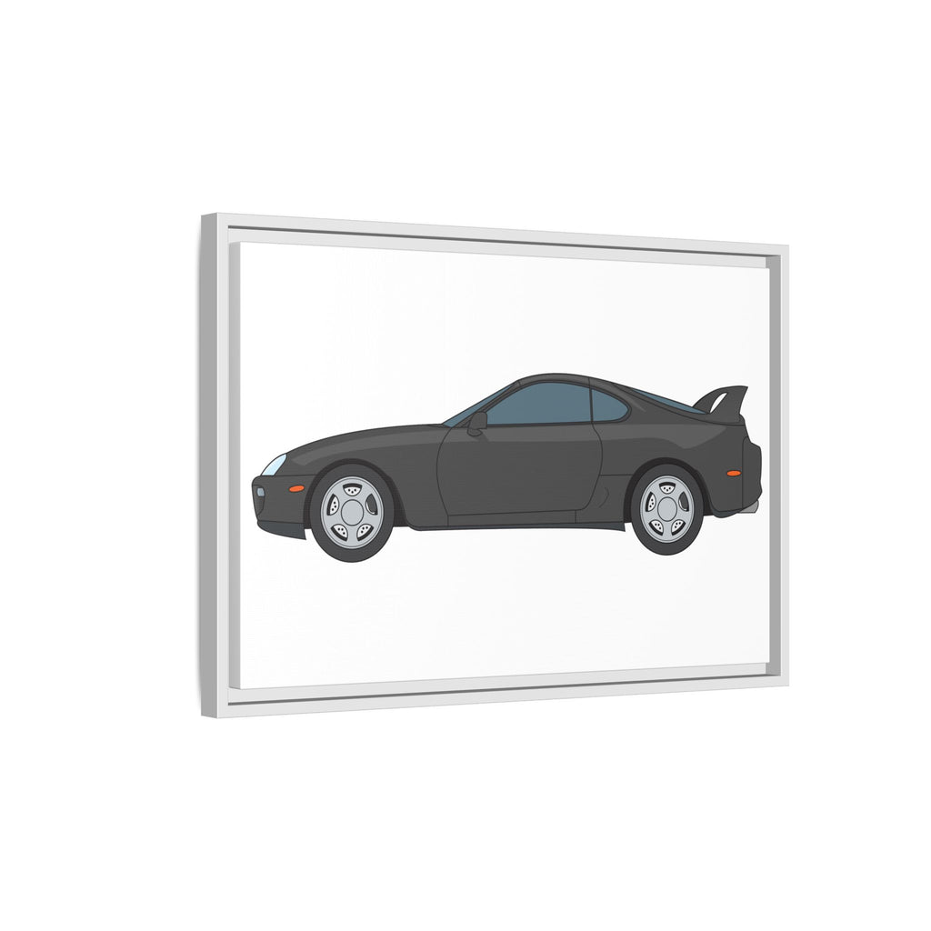 Toyota Supra MK4 Anthracite Art Print — Framed Matte Canvas Wall Decor