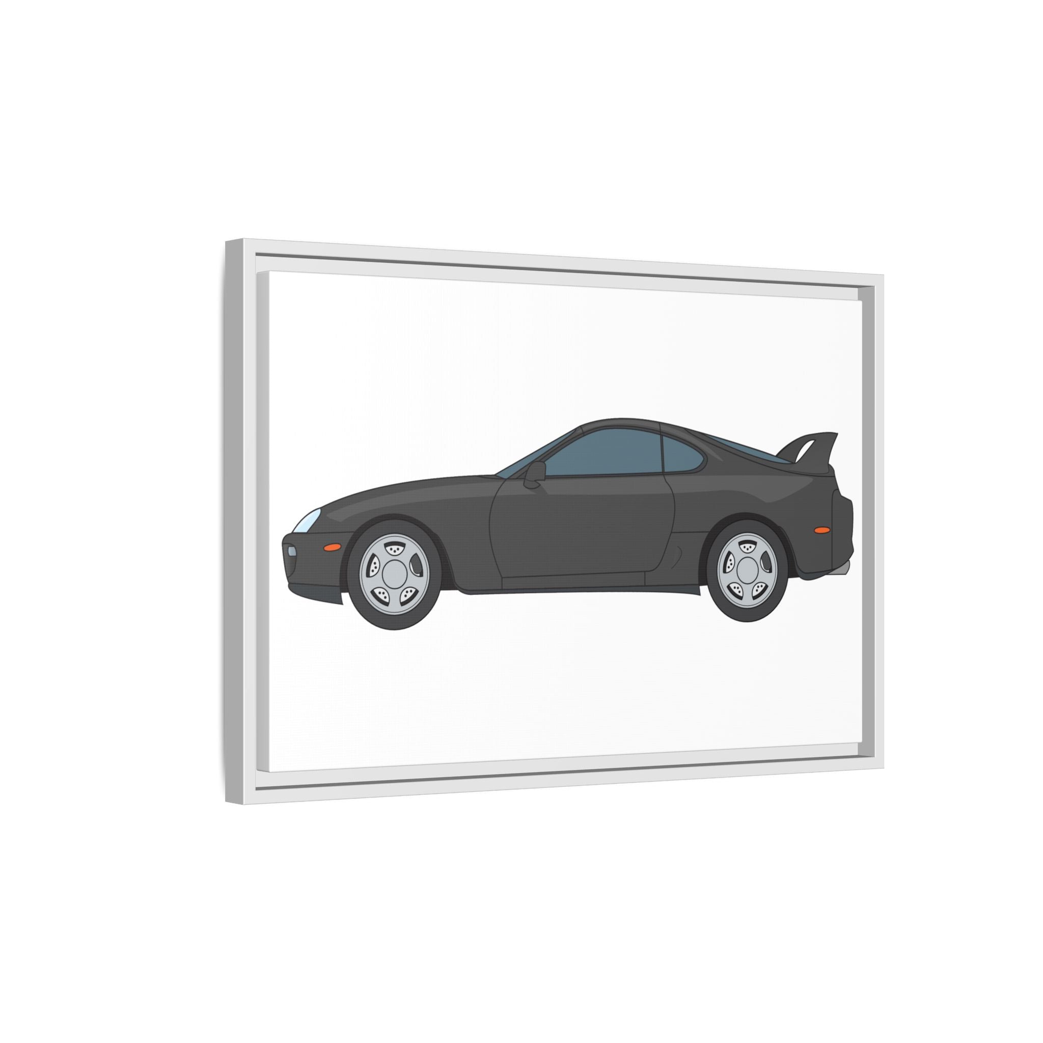 Toyota Supra MK4 Anthracite Art Print — Framed Matte Canvas Wall Decor