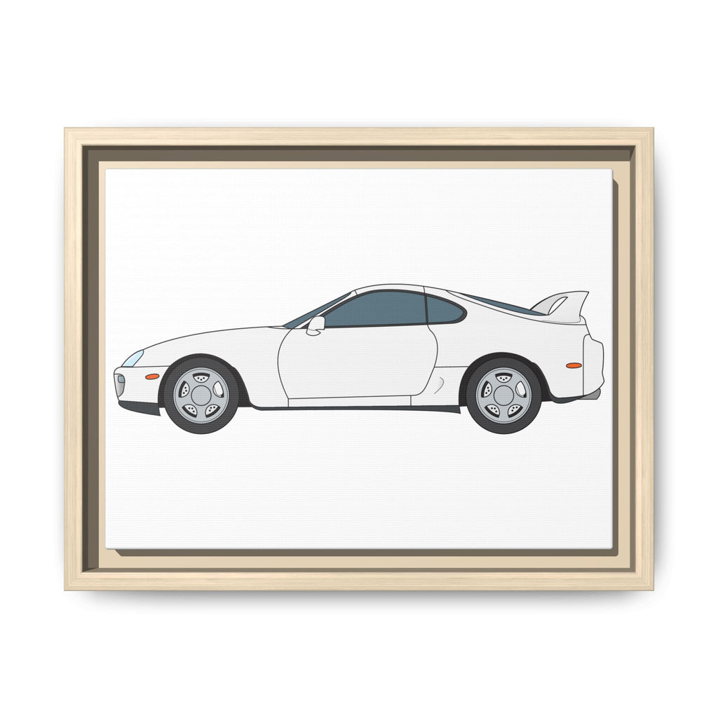 Toyota Supra MK4 Super White ll Art Print — Framed Matte Canvas Wall Decor