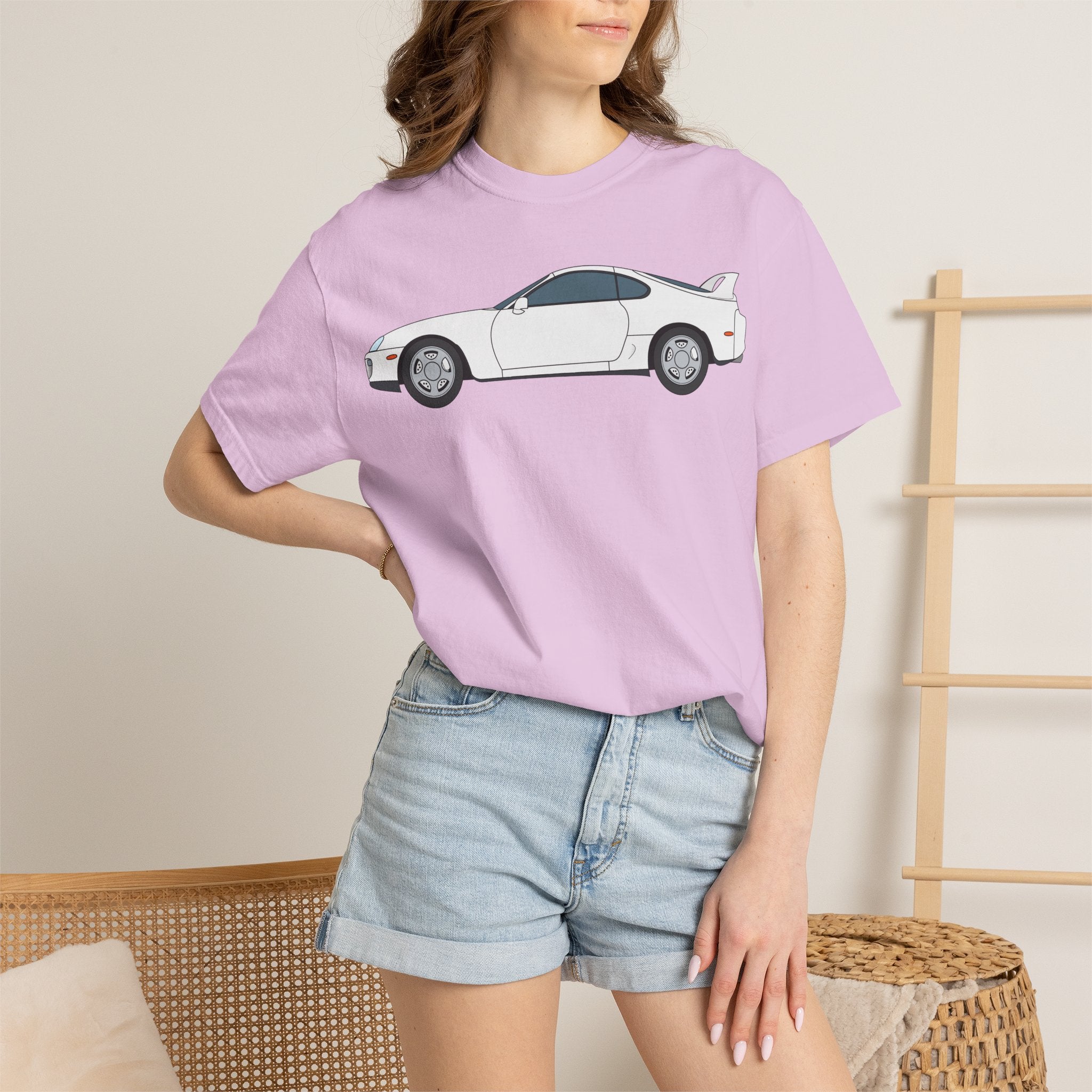 Toyota Supra MK4 Super White ll  — T-Shirt — Retro Car Graphic Tee