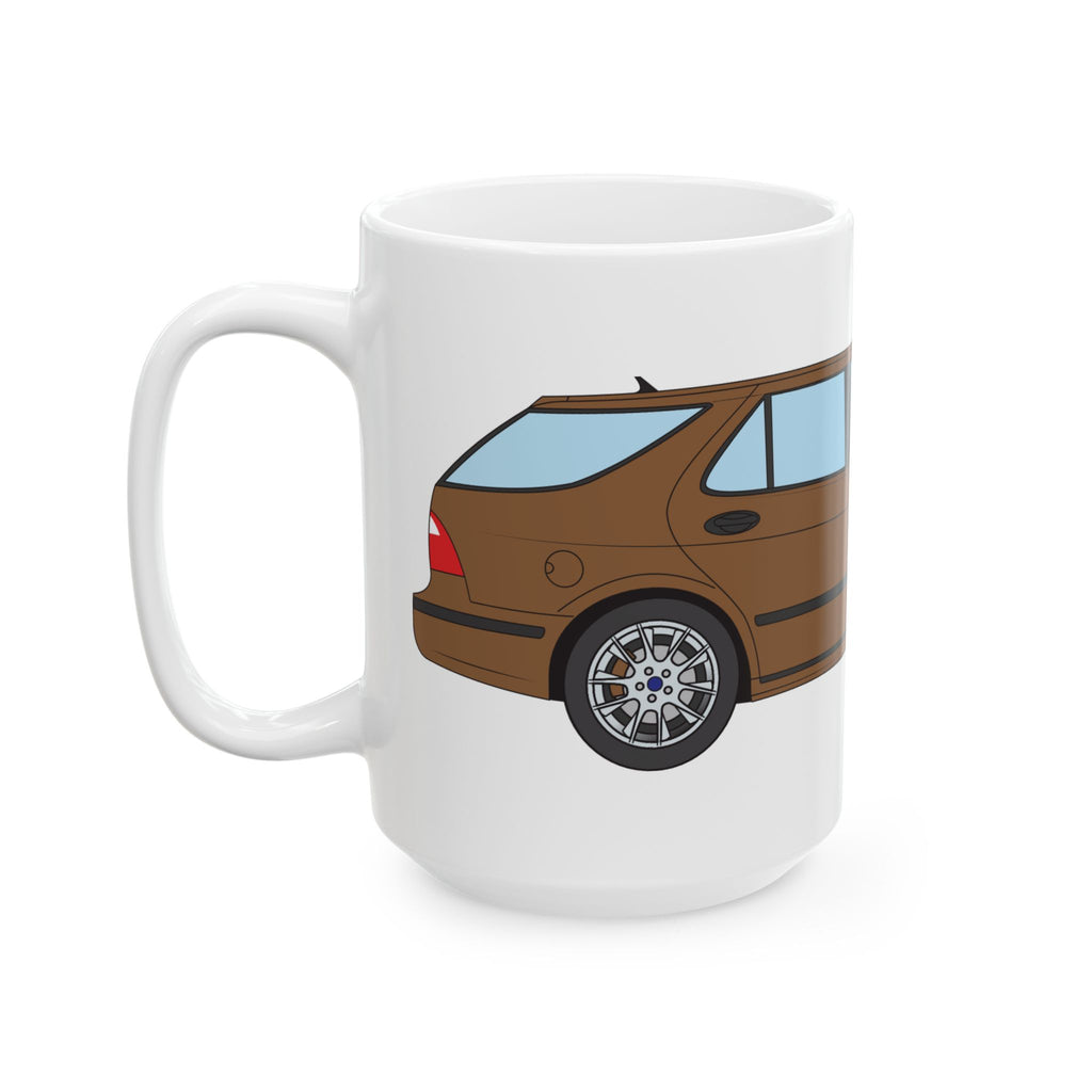 Saab 9-5 OG Aero Wagon Hazelnut Metallic — Ceramic Mug — Coffee Cup (11oz & 15oz)