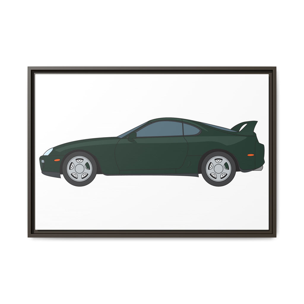 Toyota Supra MK4 Dark Green Mica Art Print — Framed Matte Canvas Wall Decor