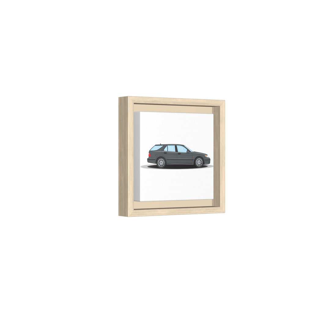 Saab 9-5 OG Aero Steel Grey Art Print — Framed Matte Canvas Wall Decor