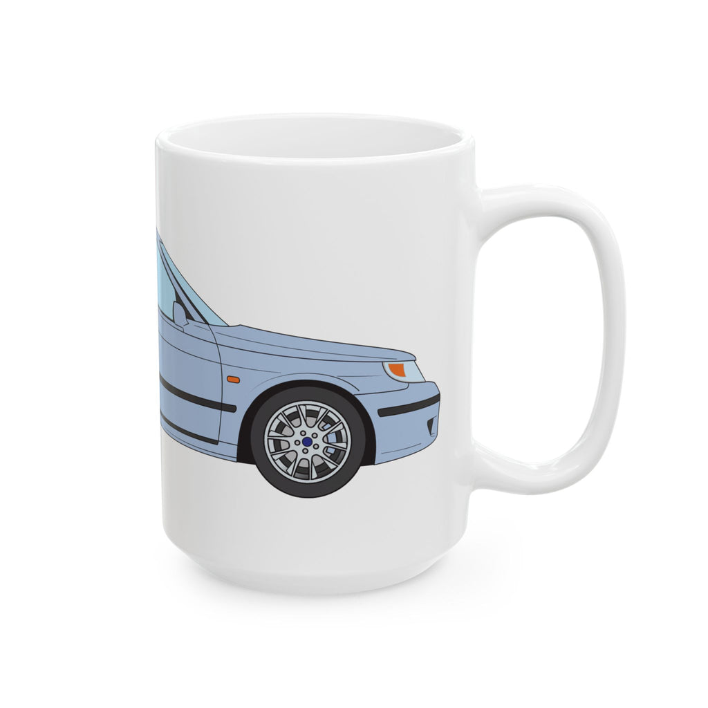 Saab 9-5 OG Aero Wagon Ice Blue — Ceramic Mug — Coffee Cup (11oz & 15oz)