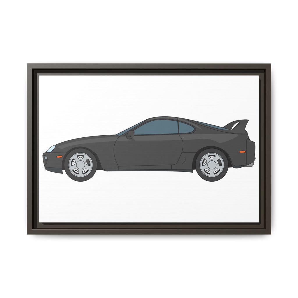 Toyota Supra MK4 Anthracite Art Print — Framed Matte Canvas Wall Decor