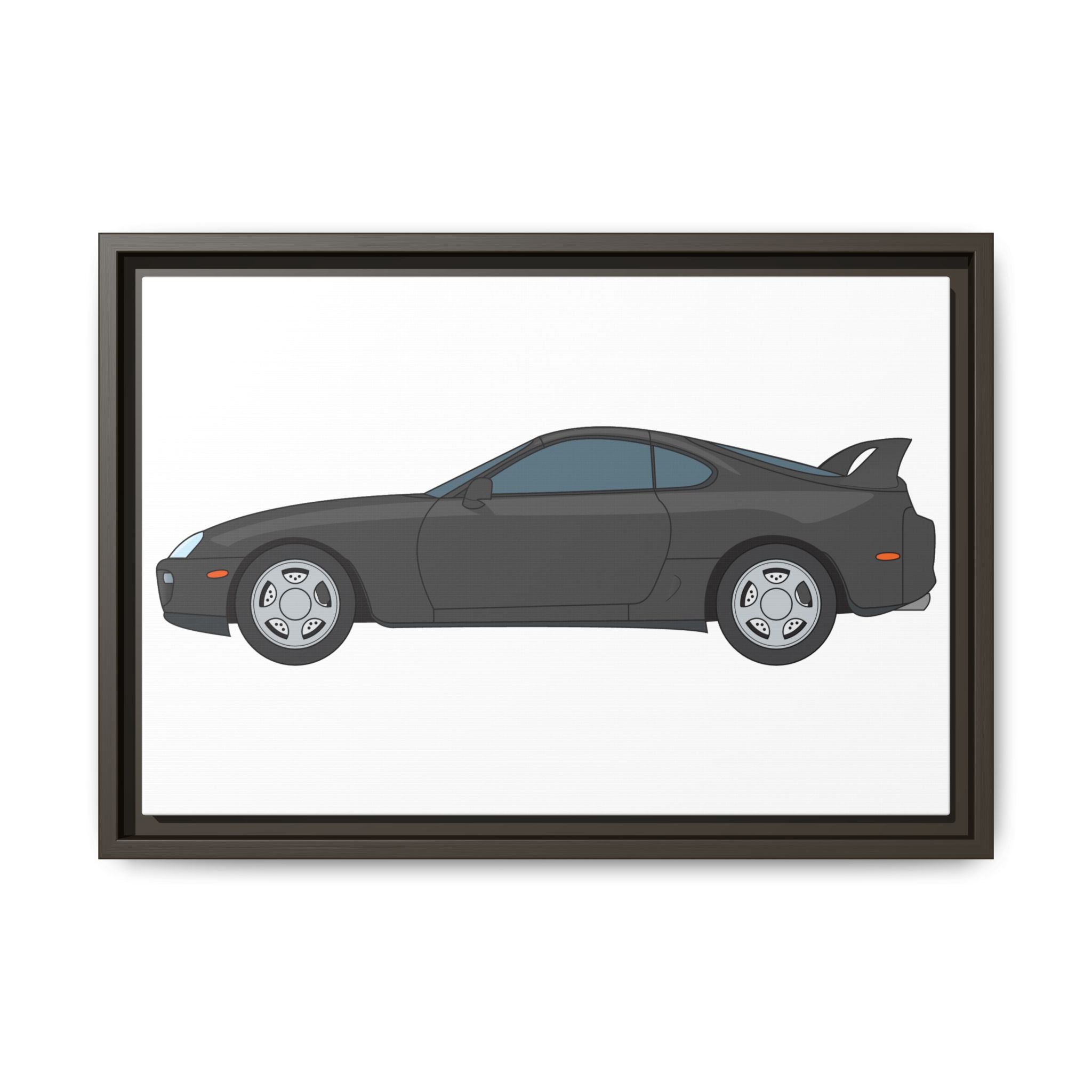 Toyota Supra MK4 Anthracite Art Print — Framed Matte Canvas Wall Decor