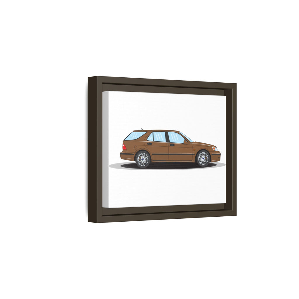 Saab 9-5 OG Aero Wagon Hazelnut Metallic Art Print — Framed Matte Canvas Wall Decor