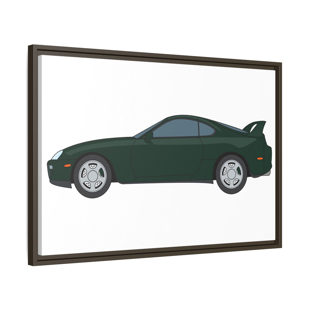 Toyota Supra MK4 Dark Green Mica Art Print — Framed Matte Canvas Wall Decor