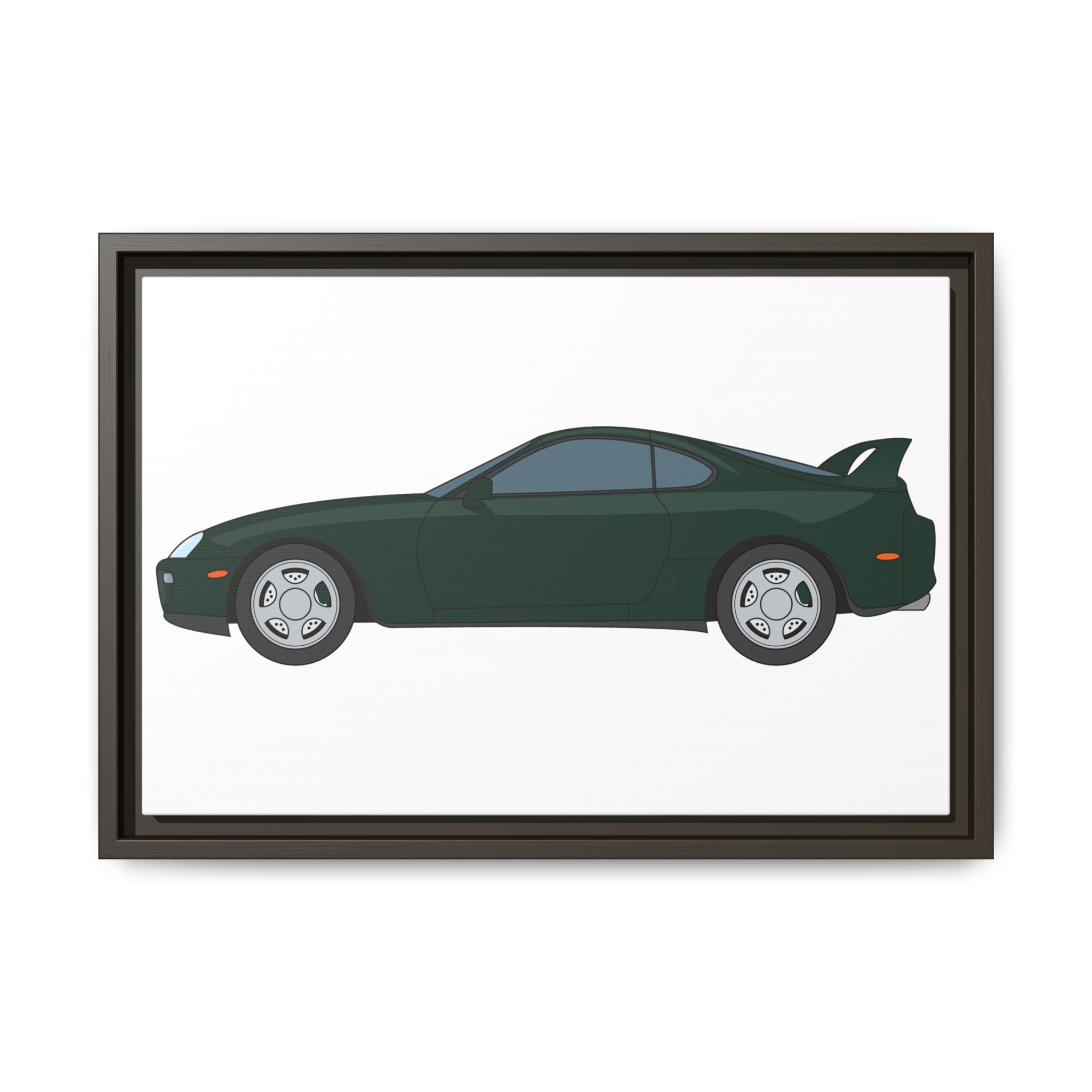Toyota Supra MK4 Dark Green Mica Art Print — Framed Matte Canvas Wall Decor