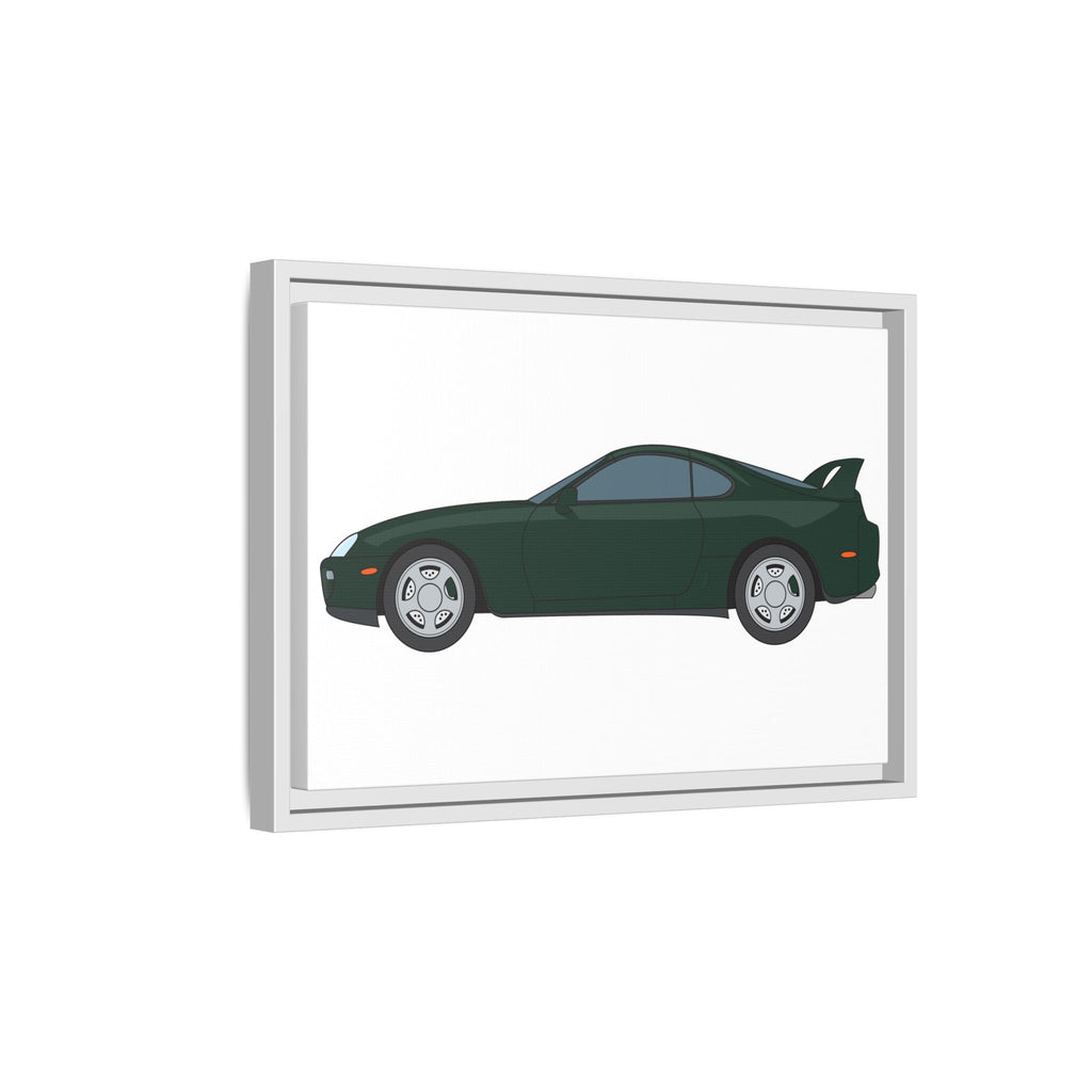 Toyota Supra MK4 Dark Green Mica Art Print — Framed Matte Canvas Wall Decor