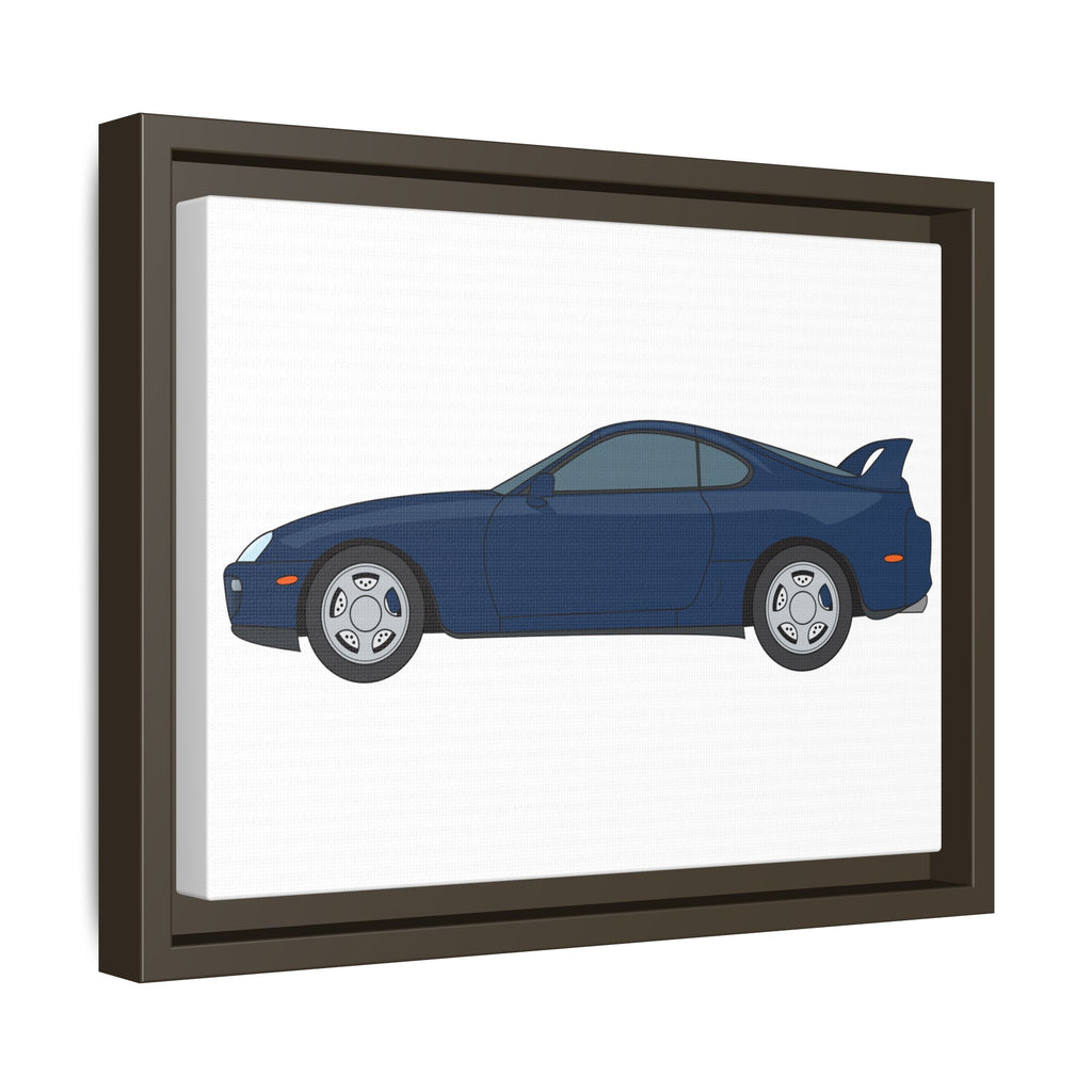 Toyota Supra MK4 Royal Sapphire Art Print — Framed Matte Canvas Wall Decor