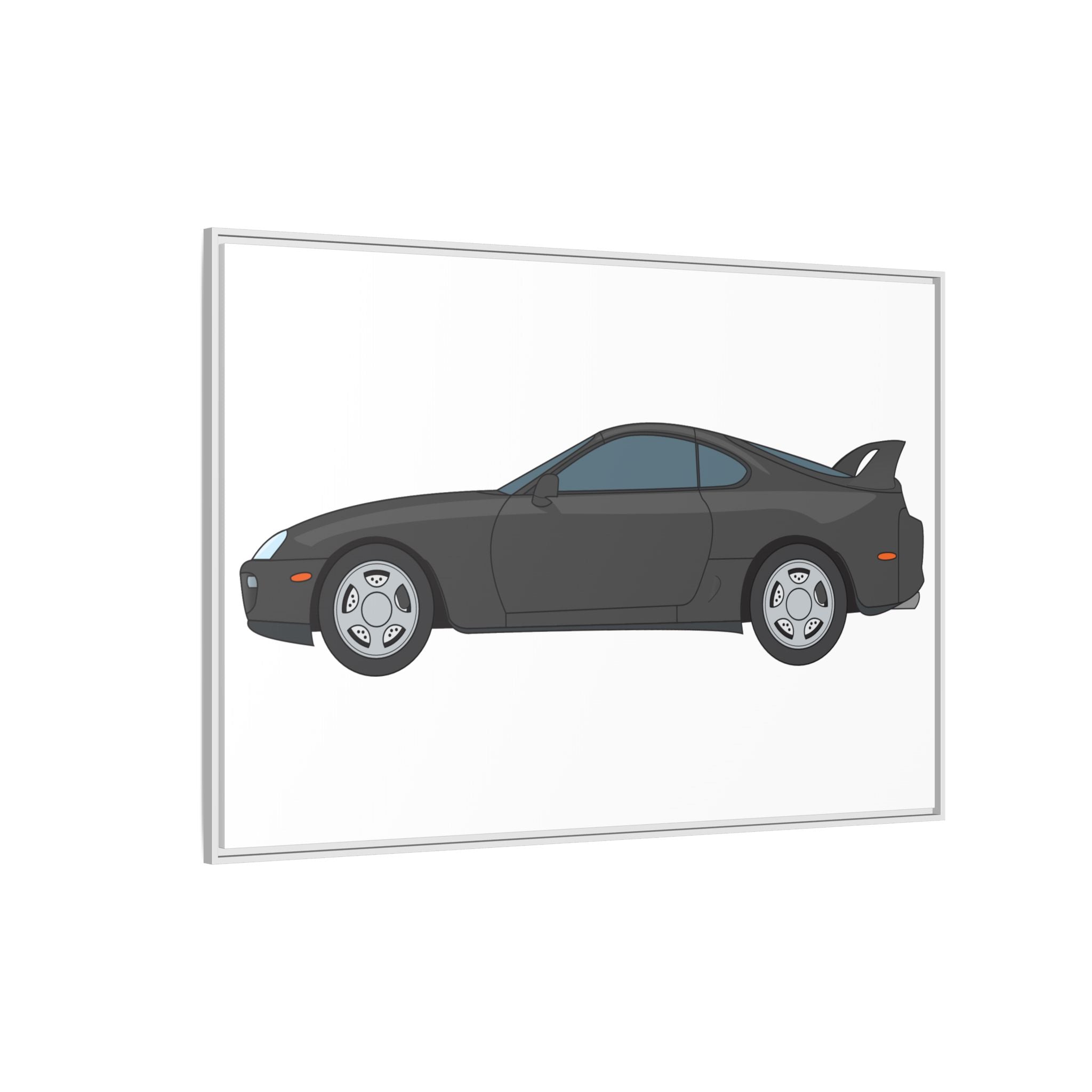 Toyota Supra MK4 Anthracite Art Print — Framed Matte Canvas Wall Decor