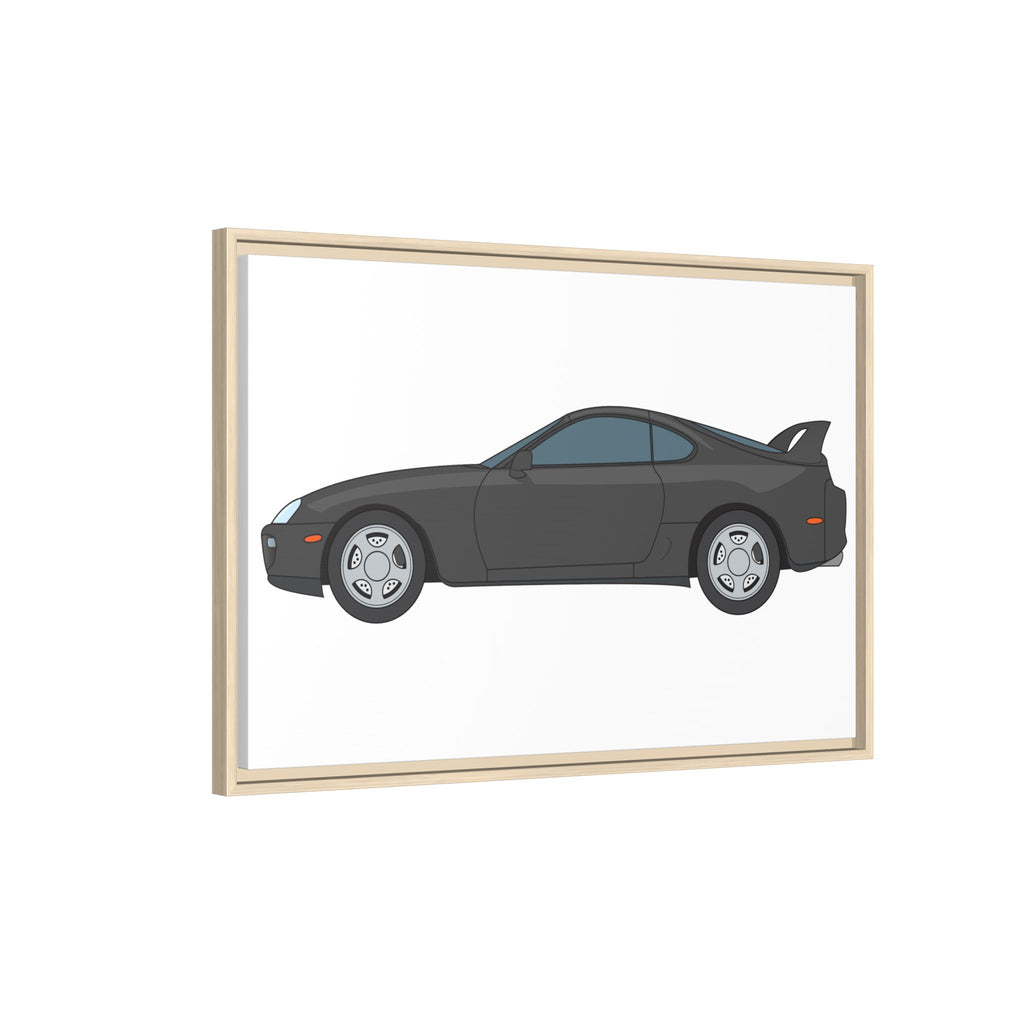 Toyota Supra MK4 Anthracite Art Print — Framed Matte Canvas Wall Decor