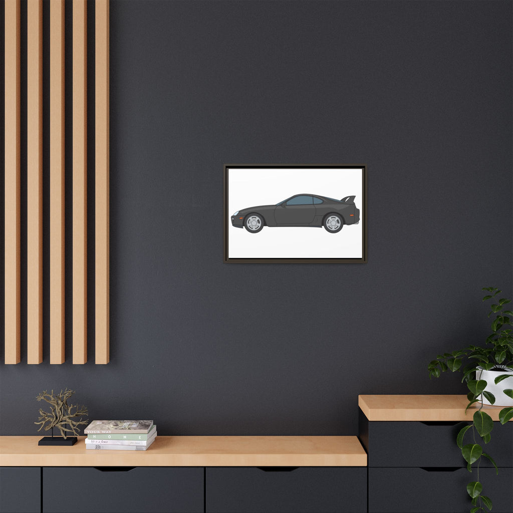 Toyota Supra MK4 Anthracite Art Print — Framed Matte Canvas Wall Decor