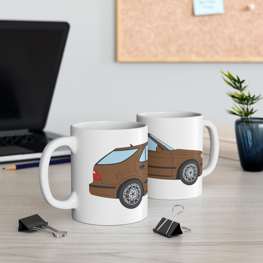 Saab 9-5 OG Aero Wagon Hazelnut Metallic — Ceramic Mug — Coffee Cup (11oz & 15oz)
