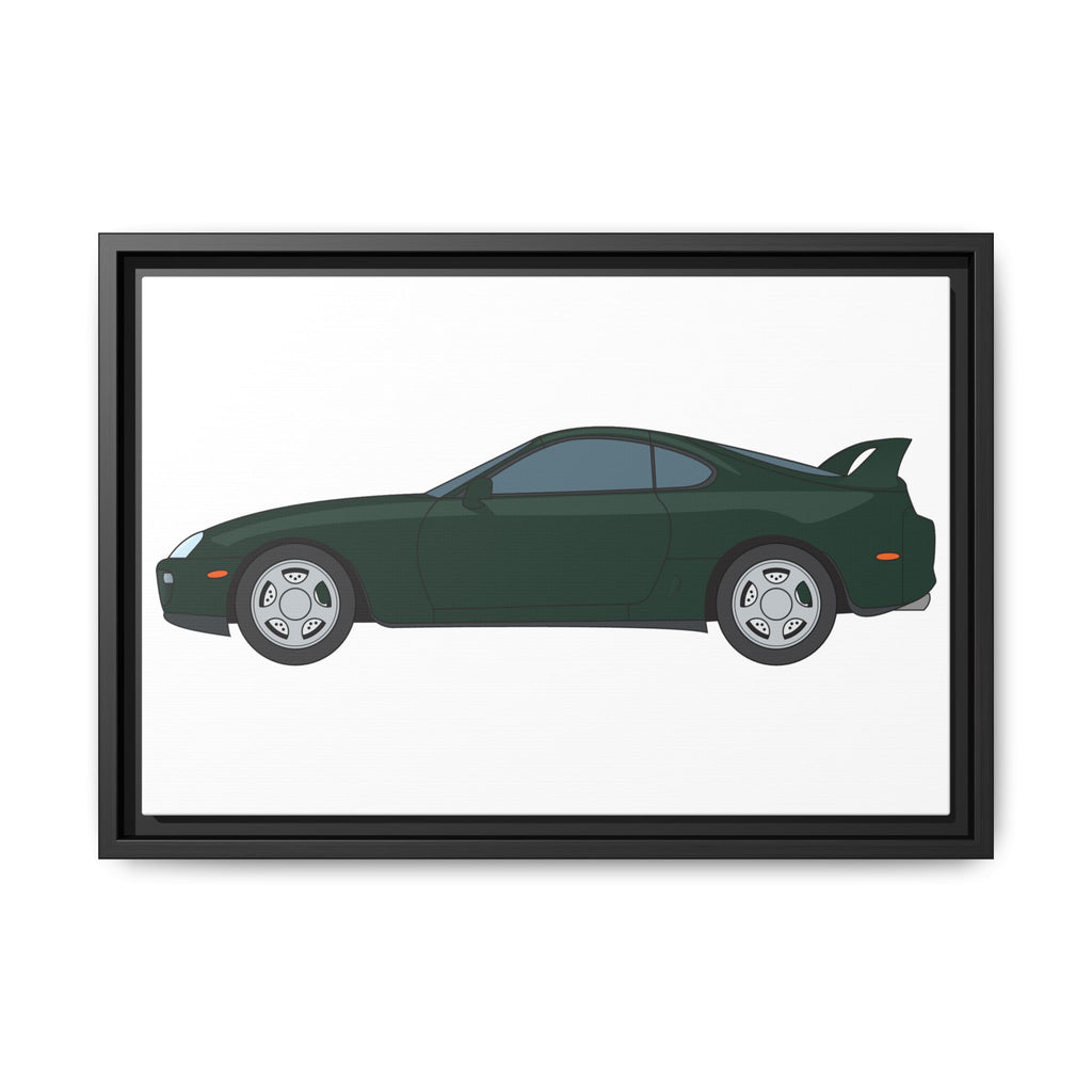 Toyota Supra MK4 Dark Green Mica Art Print — Framed Matte Canvas Wall Decor