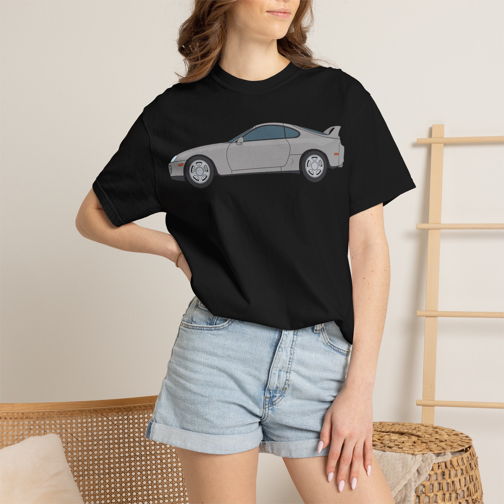 Toyota Supra MK4 Silver Metallic  — T-Shirt — Retro Car Graphic Tee