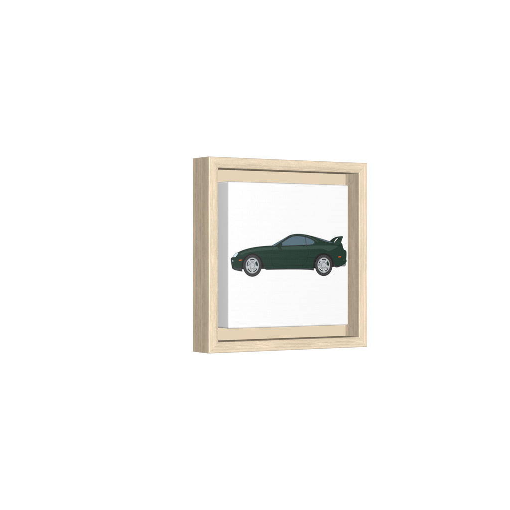 Toyota Supra MK4 Dark Green Mica Art Print — Framed Matte Canvas Wall Decor