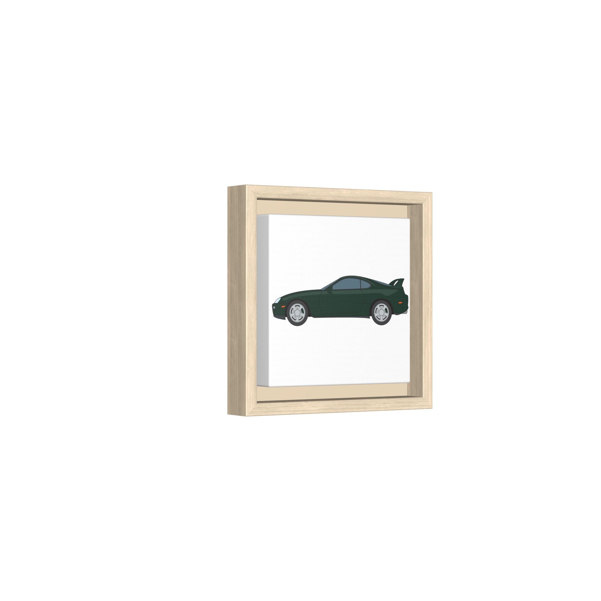 Toyota Supra MK4 Dark Green Mica Art Print — Framed Matte Canvas Wall Decor