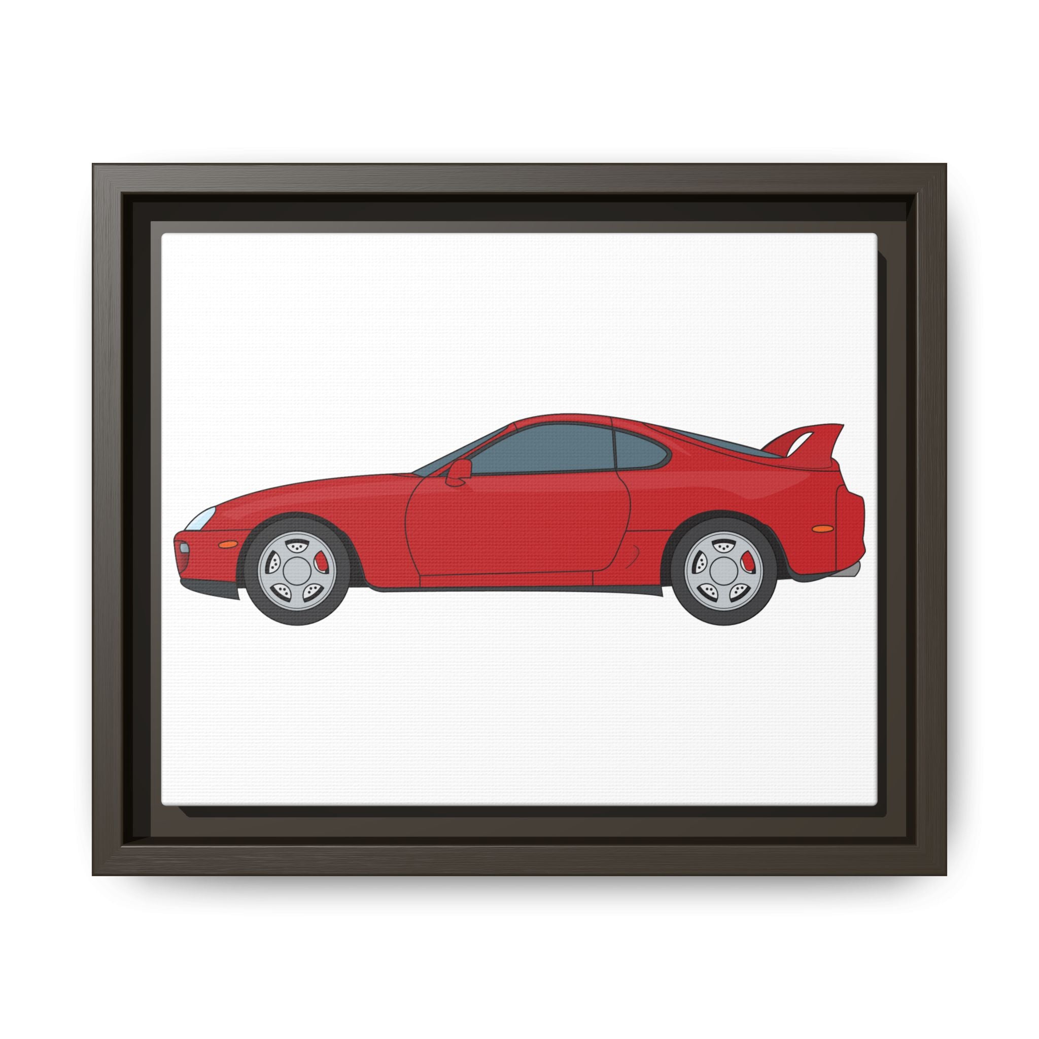 Toyota Supra MK4 Super Red ll Art Print — Framed Matte Canvas Wall Decor