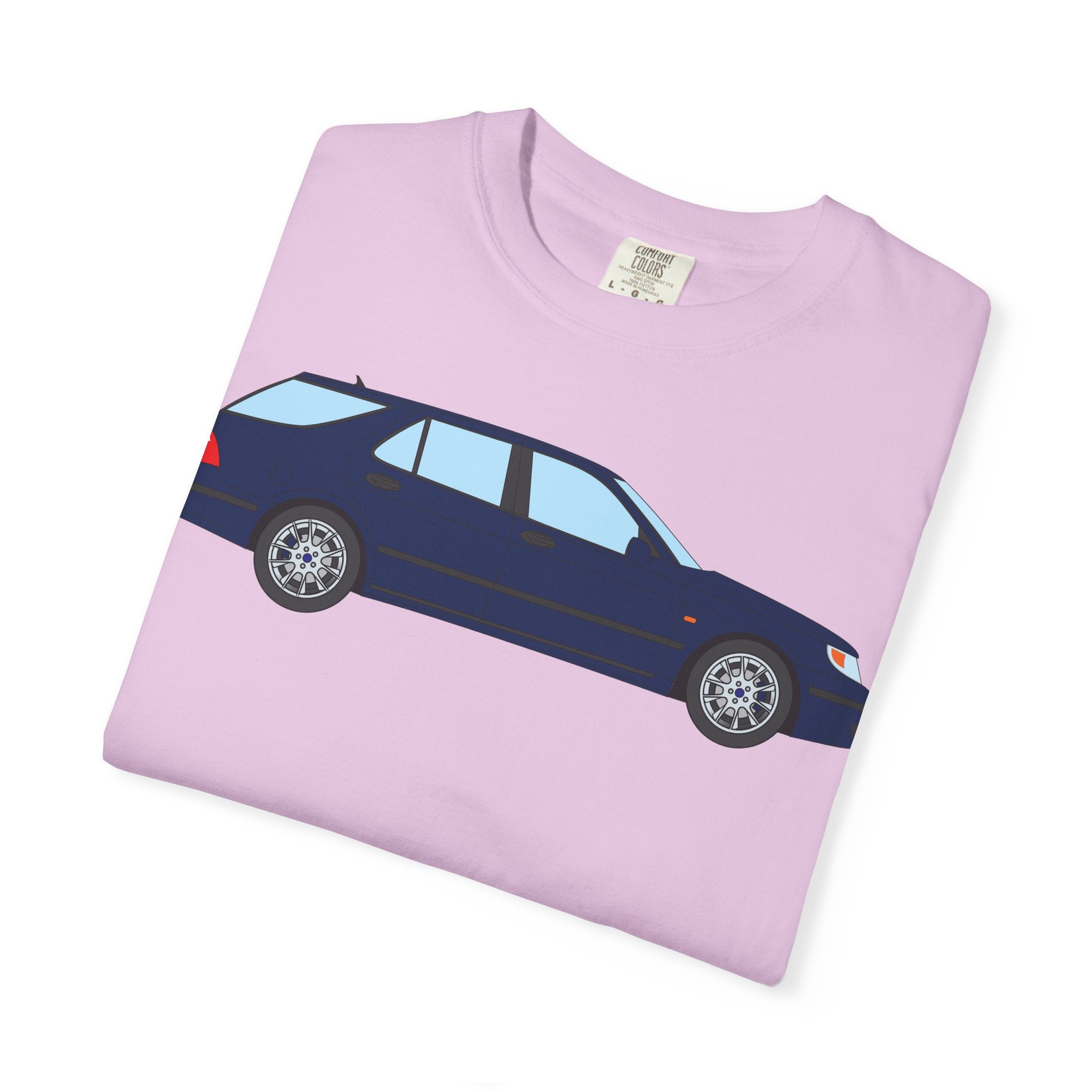 Saab 9-5 OG Aero Wagon Midnight Blue  — T-Shirt — Retro Car Graphic Tee
