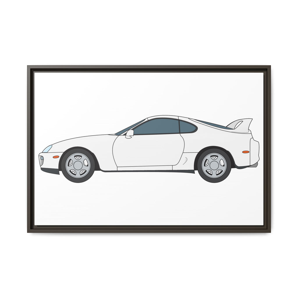 Toyota Supra MK4 Super White ll Art Print — Framed Matte Canvas Wall Decor