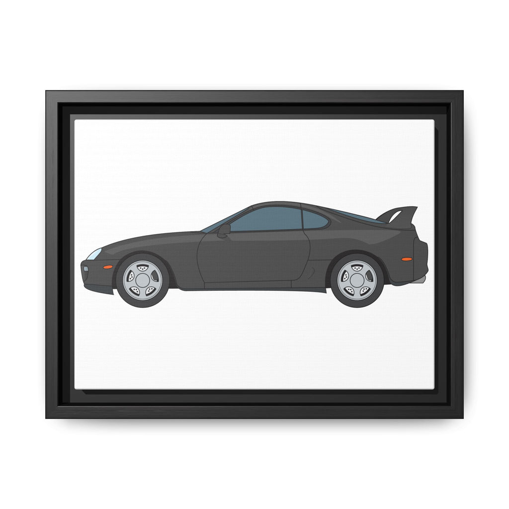 Toyota Supra MK4 Anthracite Art Print — Framed Matte Canvas Wall Decor
