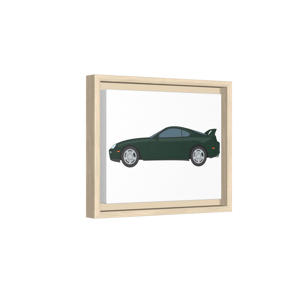 Toyota Supra MK4 Dark Green Mica Art Print — Framed Matte Canvas Wall Decor