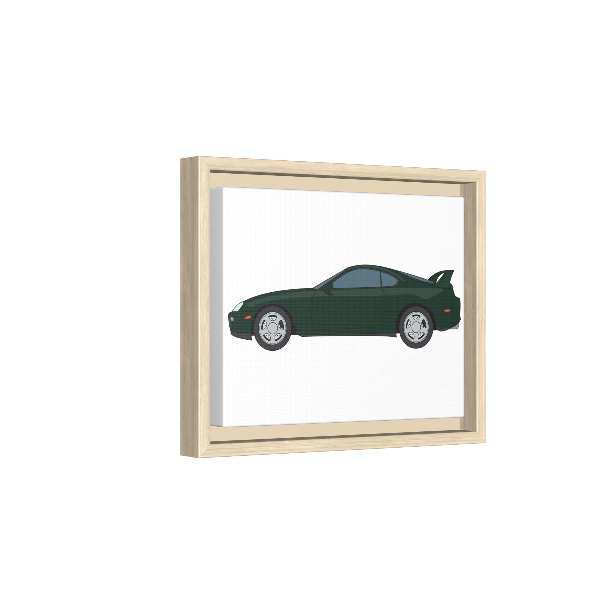 Toyota Supra MK4 Dark Green Mica Art Print — Framed Matte Canvas Wall Decor