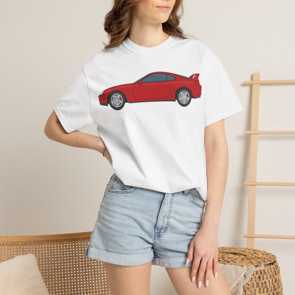 Toyota Supra MK4 Super Red ll  — T-Shirt — Retro Car Graphic Tee