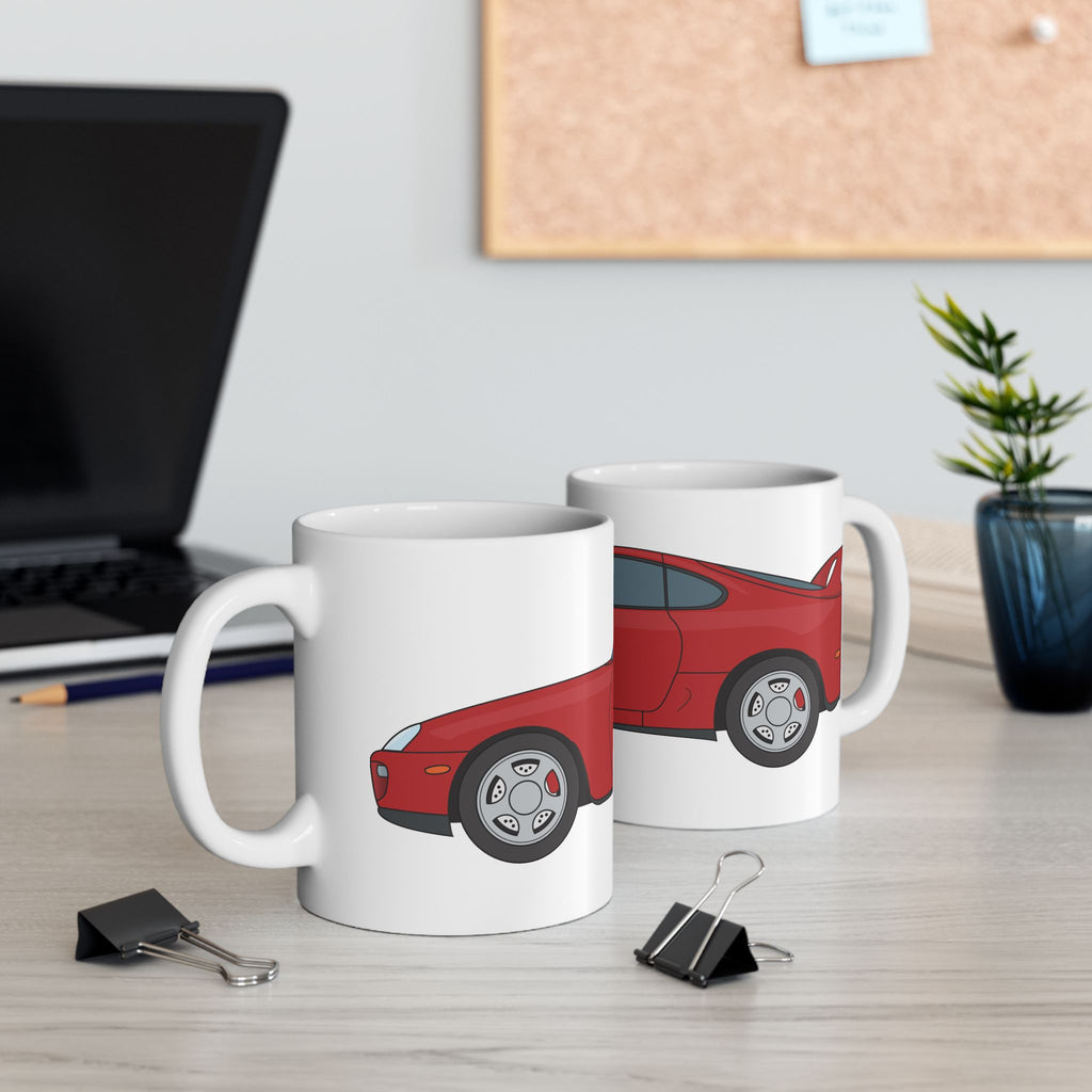 Toyota Supra MK4 Super Red ll — Ceramic Mug — Coffee Cup (11oz & 15oz)