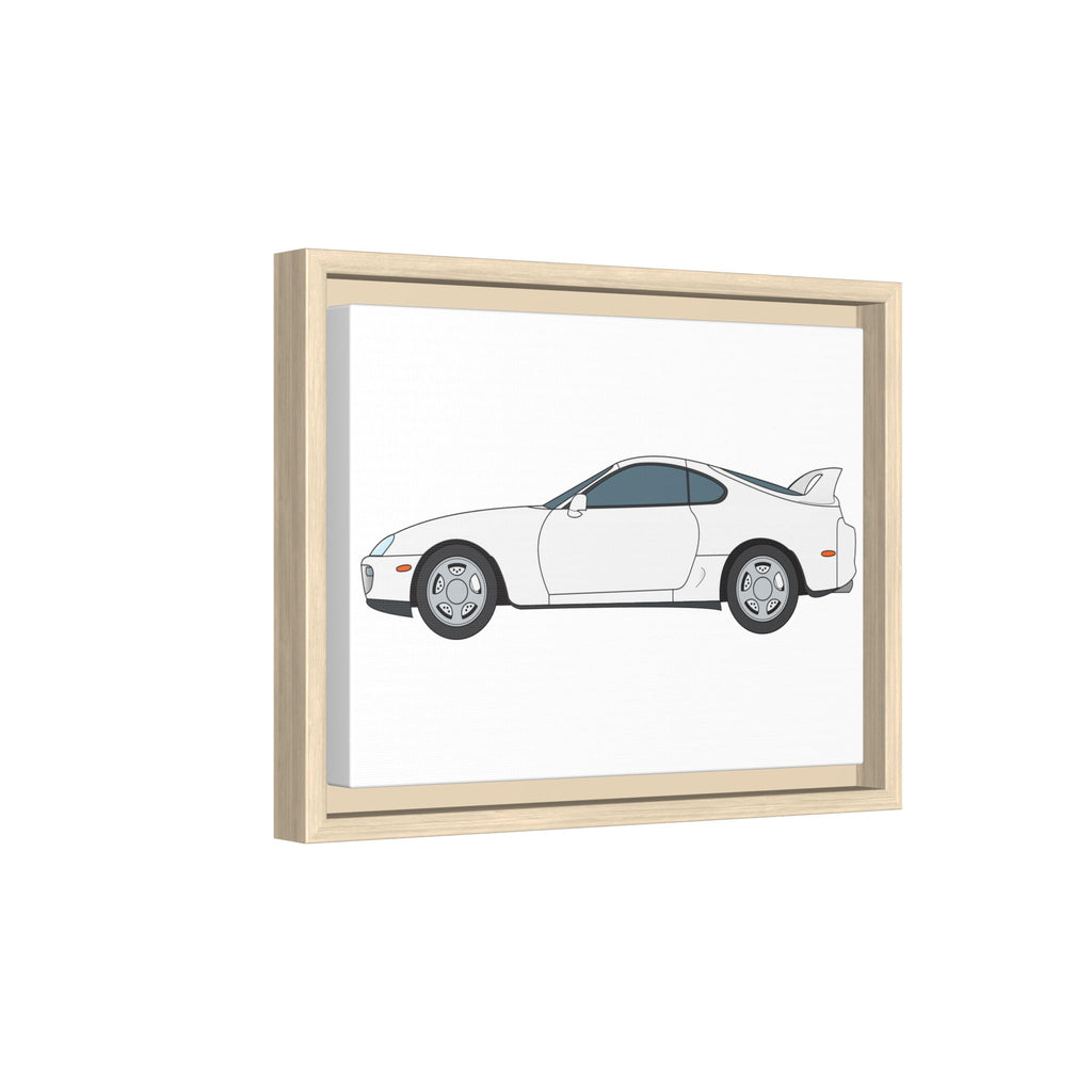 Toyota Supra MK4 Super White ll Art Print — Framed Matte Canvas Wall Decor