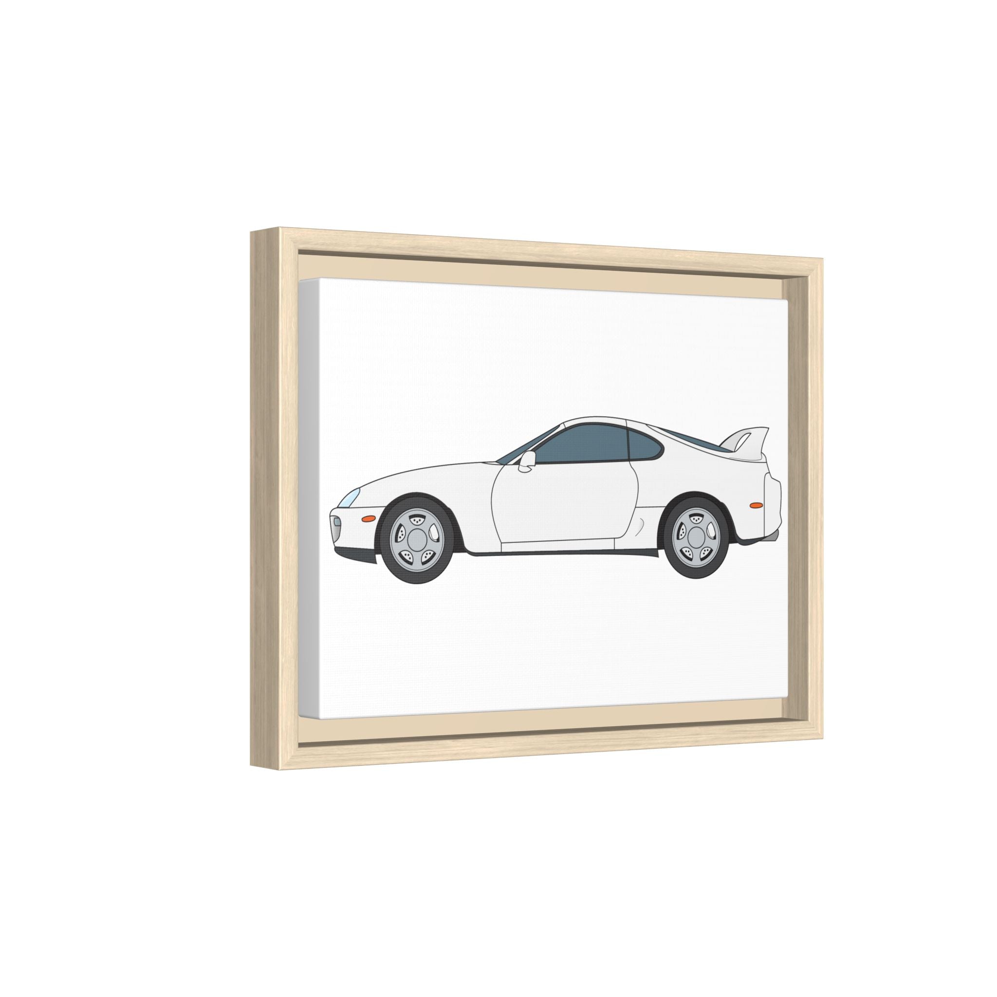 Toyota Supra MK4 Super White ll Art Print — Framed Matte Canvas Wall Decor