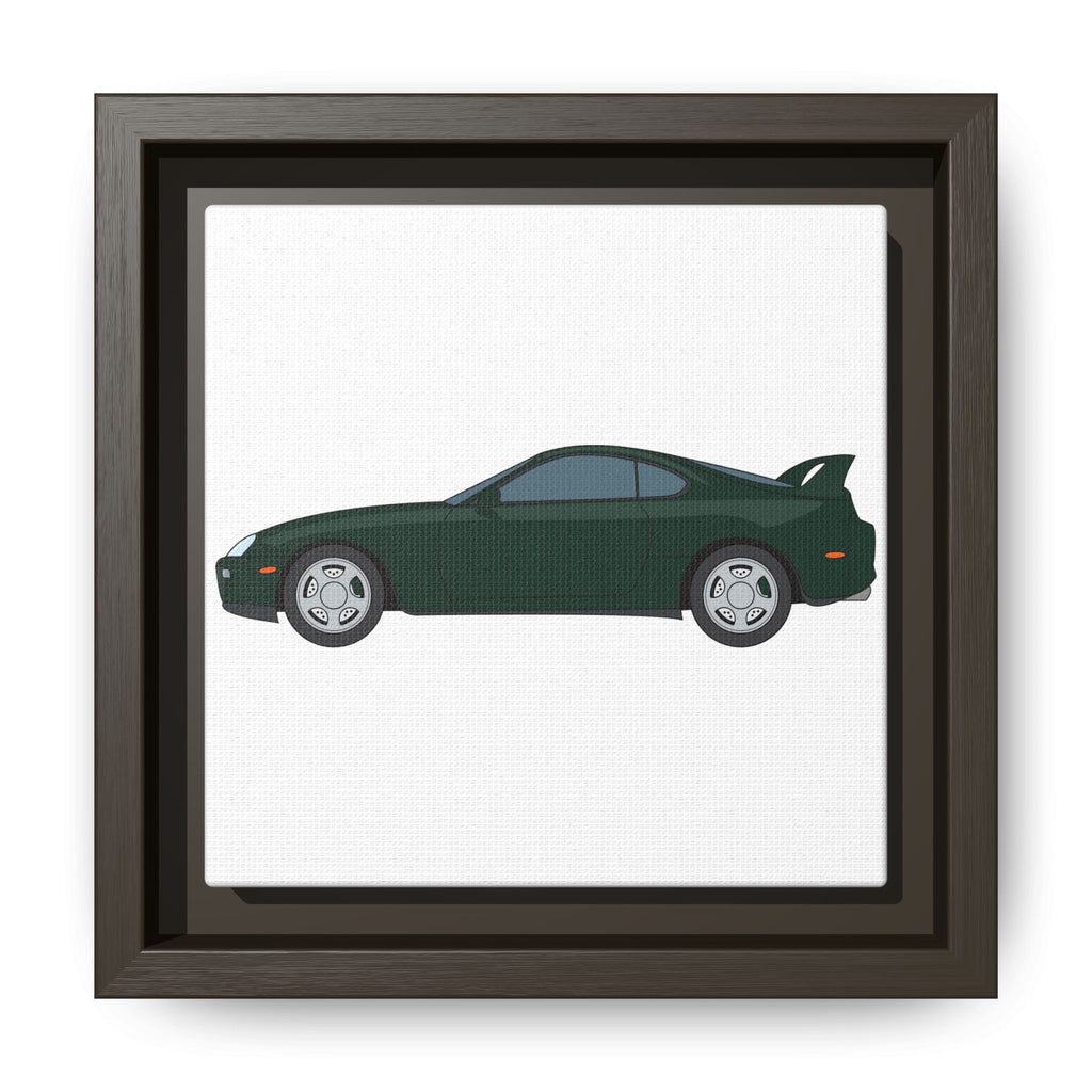 Toyota Supra MK4 Dark Green Mica Art Print — Framed Matte Canvas Wall Decor