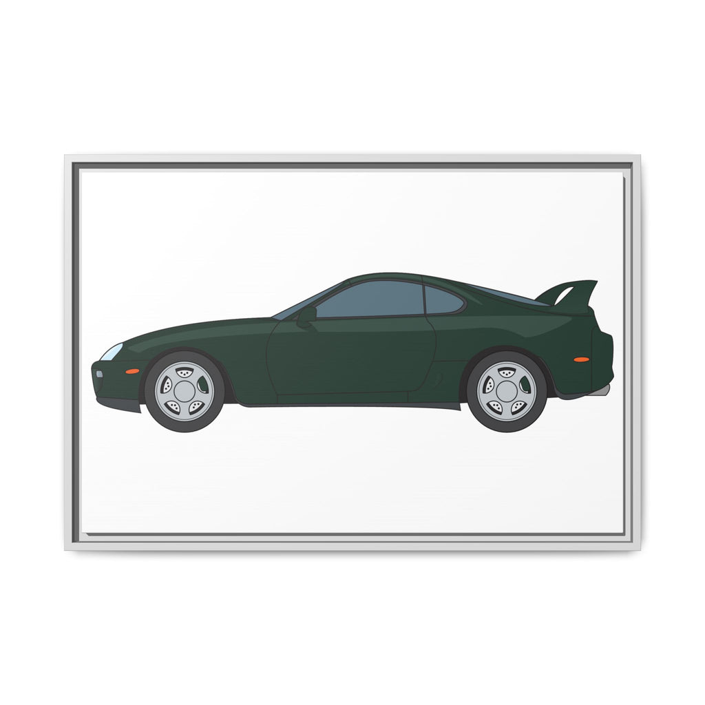 Toyota Supra MK4 Dark Green Mica Art Print — Framed Matte Canvas Wall Decor