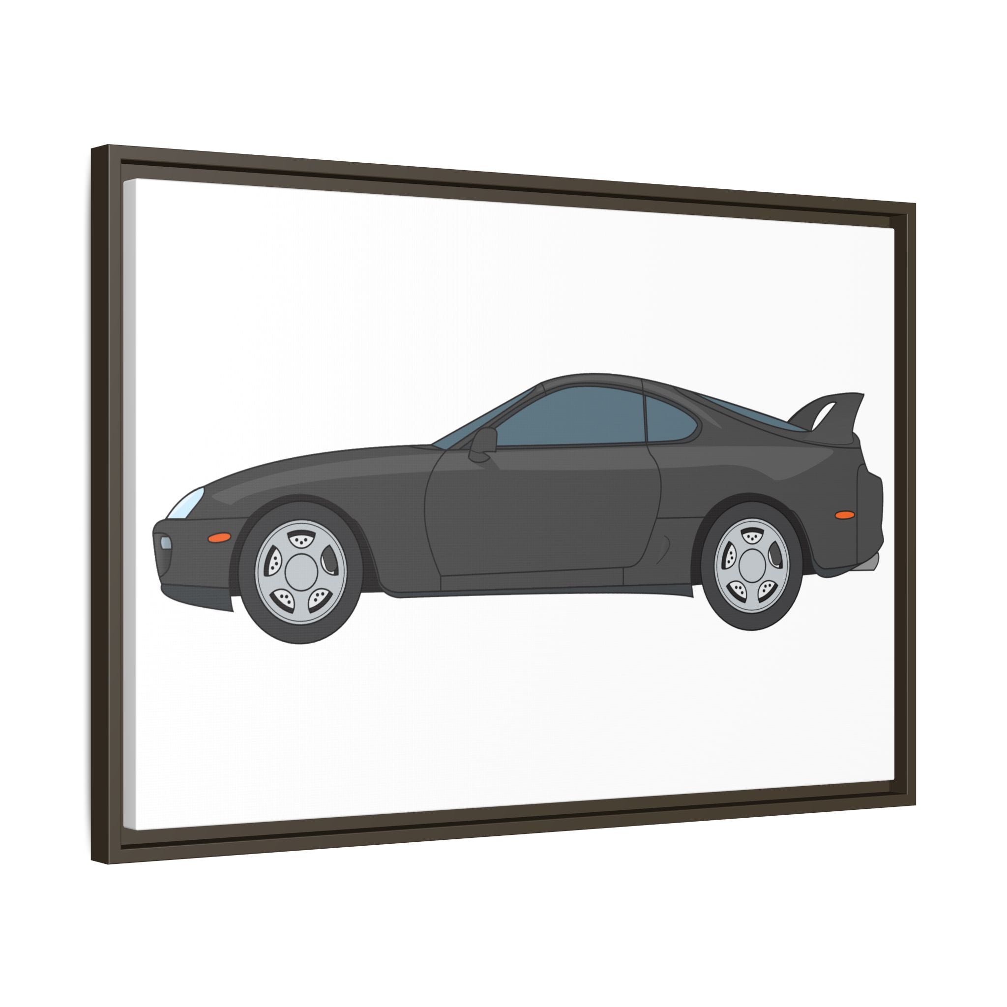 Toyota Supra MK4 Anthracite Art Print — Framed Matte Canvas Wall Decor