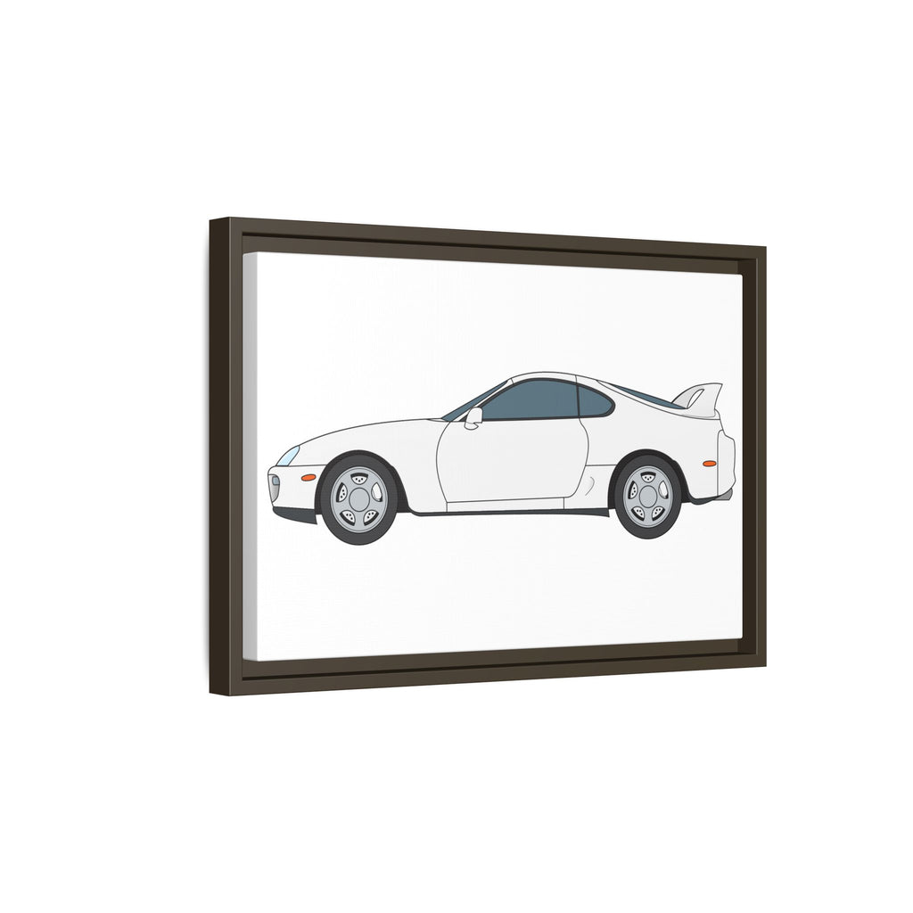 Toyota Supra MK4 Super White ll Art Print — Framed Matte Canvas Wall Decor